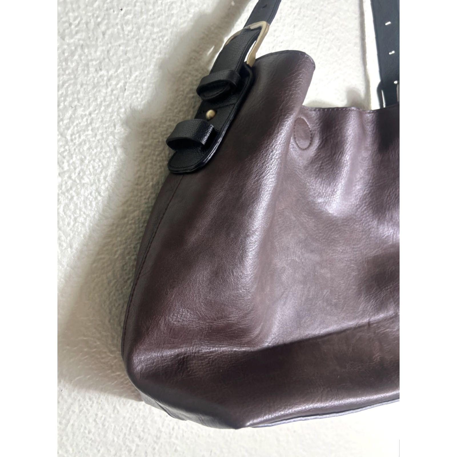 Vintage VINTAGE Unbranded Faux Leather Shoulder Purse Brown 12x11x5 Womens Bag Size ONE SIZE - 2 Thumbnail