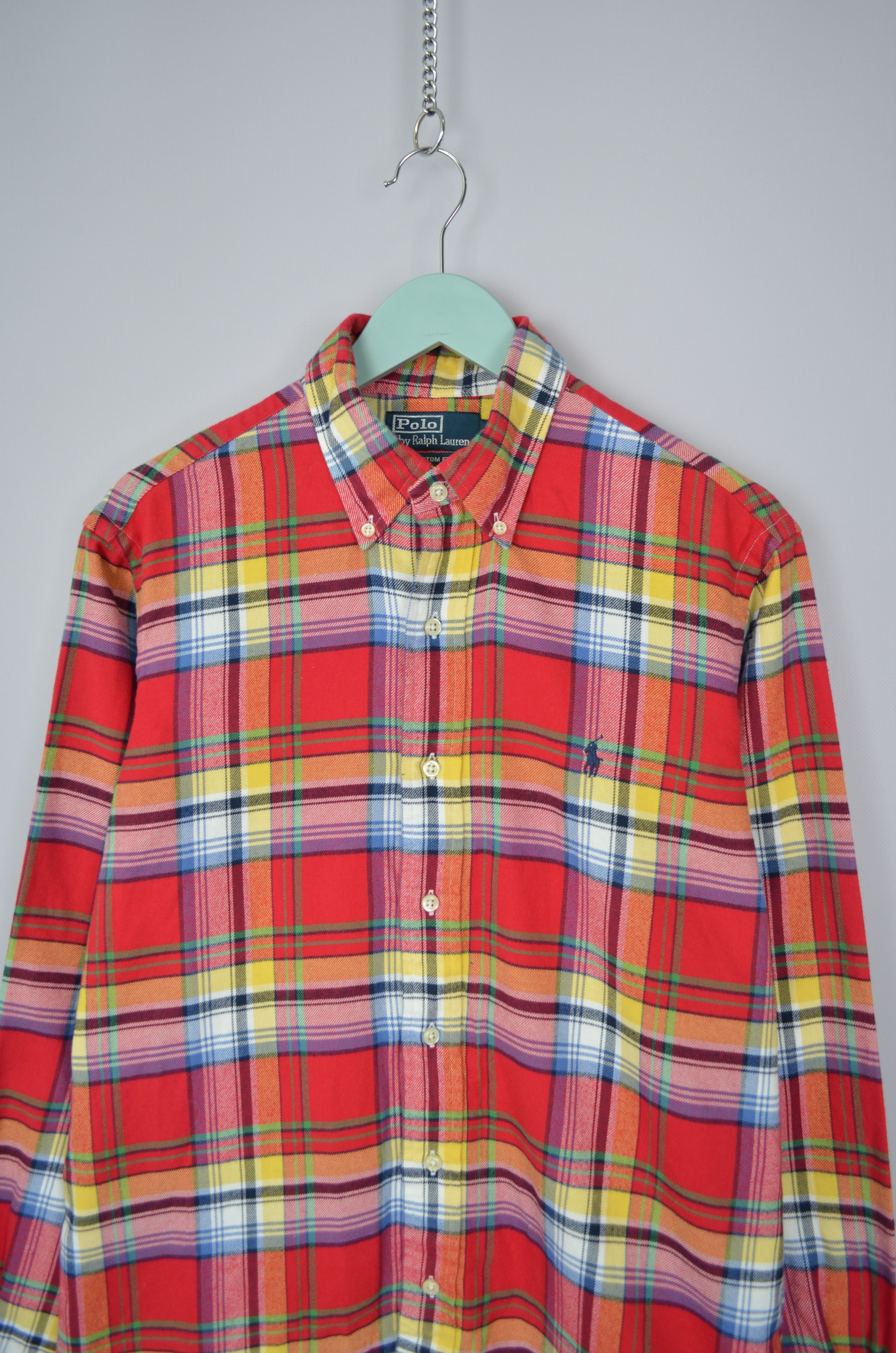 Polo Ralph Lauren × Vintage Polo Ralph Lauren Check Red Shirt Logo Long Sleeve Size M Size US M / EU 48-50 / 2 - 2 Thumbnail
