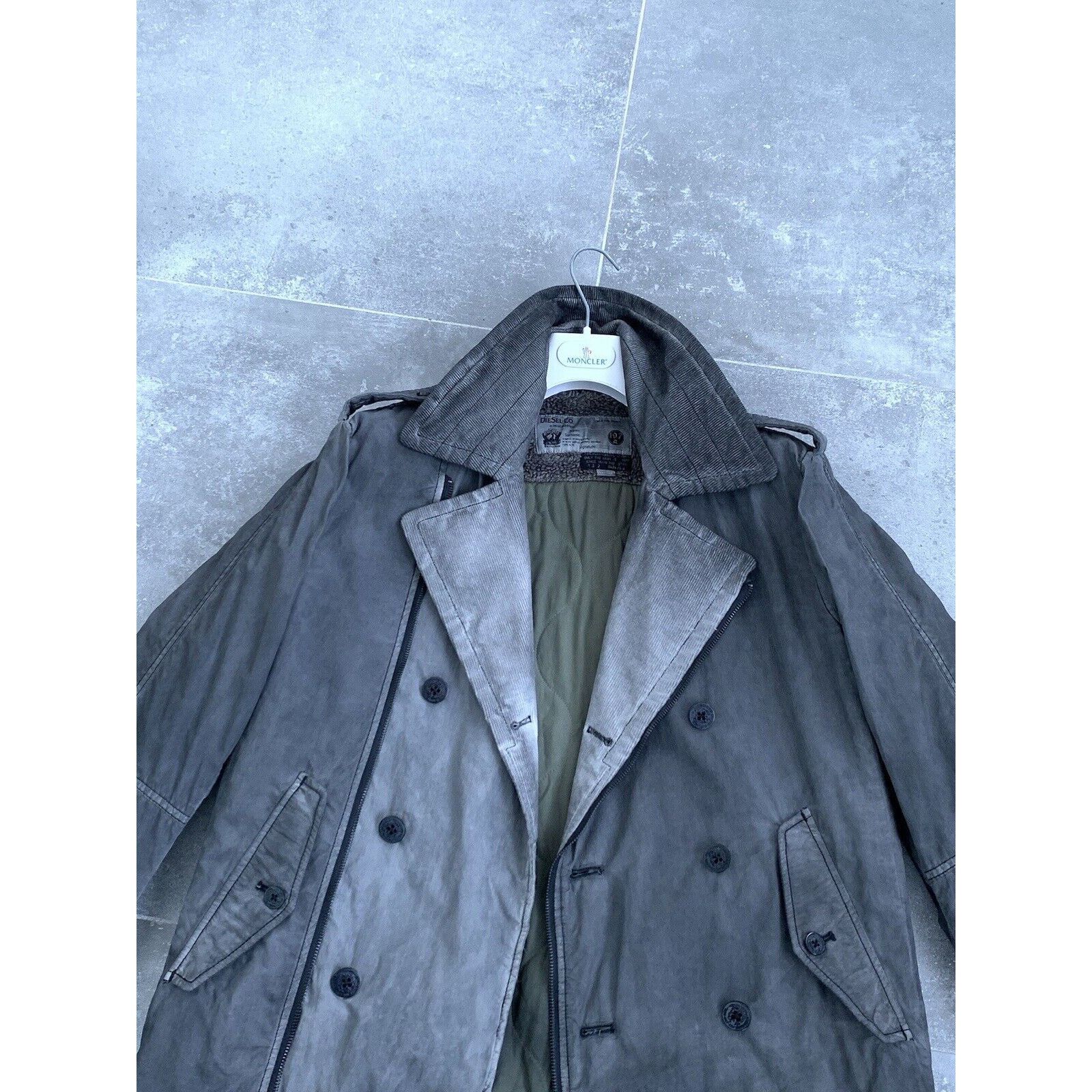 Diesel Mens DIESEL Garment DYED Pea Coat Corduroy Jacket L EU 50 52 Size US L / EU 52-54 / 3 - 2 Thumbnail
