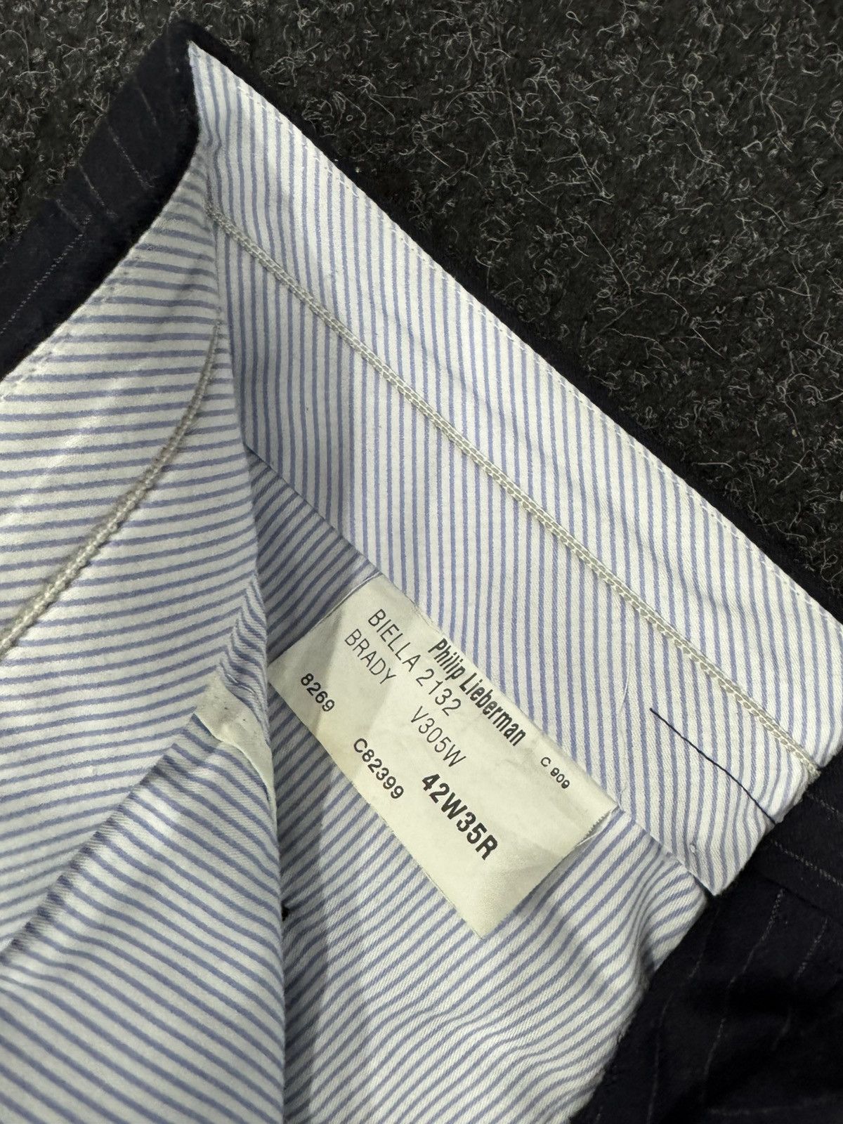 Vintage Navy Pinstriped Trousers Size US 32 / EU 48 - 2 Thumbnail