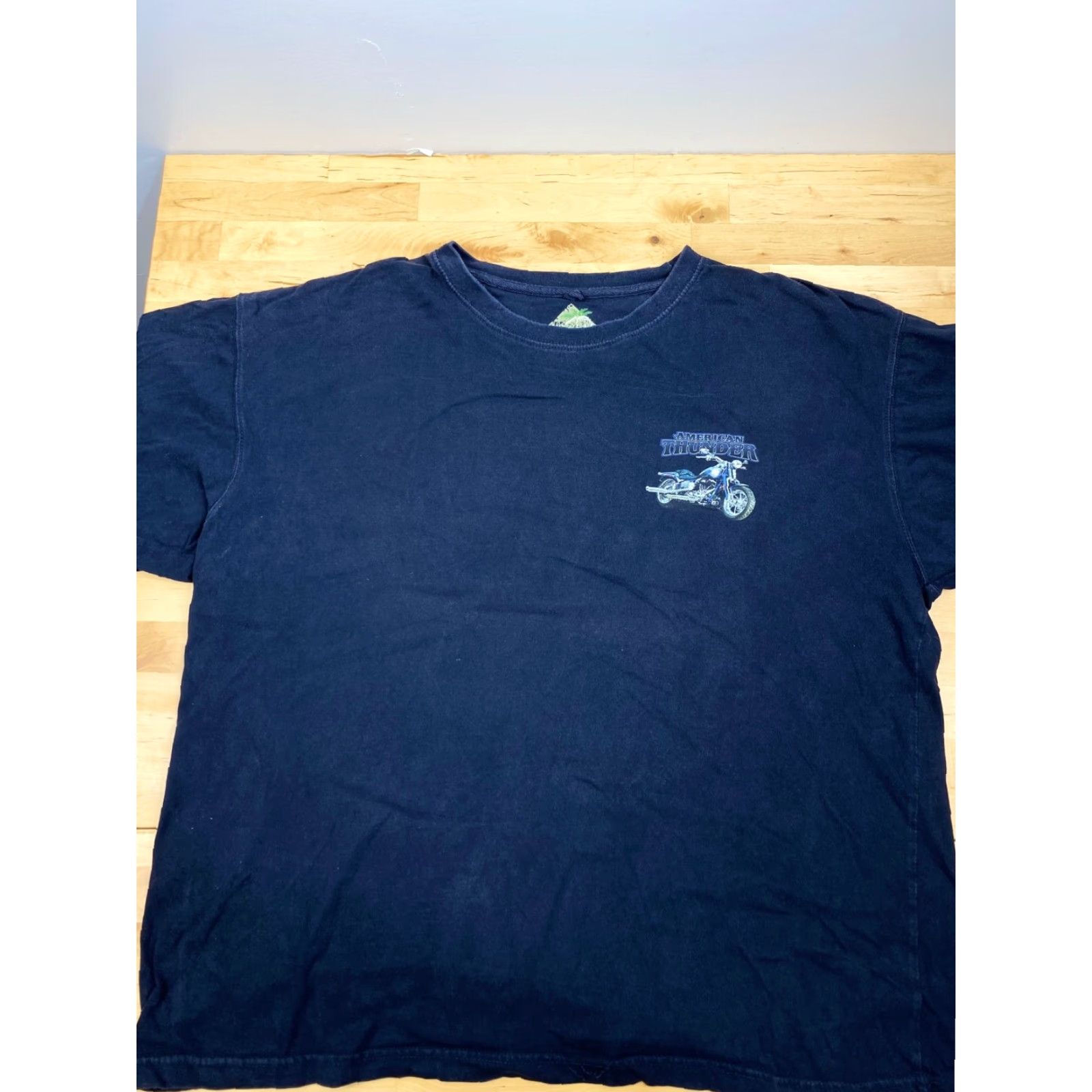 Vintage Newport Blue Men’s XXL Black T Shirt Motorcycle American Thunder Biker #2537 Size US XXL / EU 58 / 5 - 3 Thumbnail