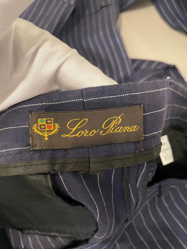 Loro Piana LORO PIANA Blue striped linen trousers Size 26" / US 2 / IT 38 - 3 Thumbnail