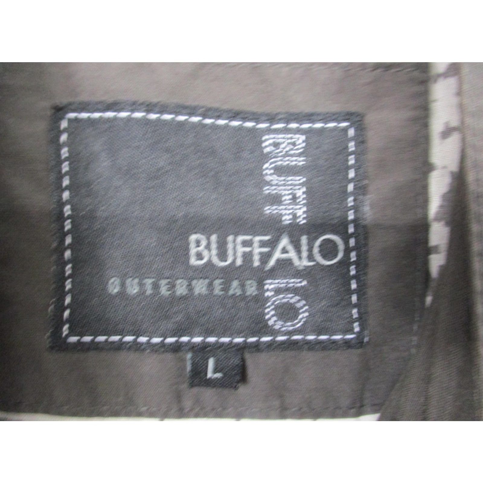 Olive Buffalo Jacket Womens L Olive Green Military Style Studded Pockets Shirt/Coat Texture: Cotton-Blend? Size L / US 10 / IT 46 - 4 Thumbnail