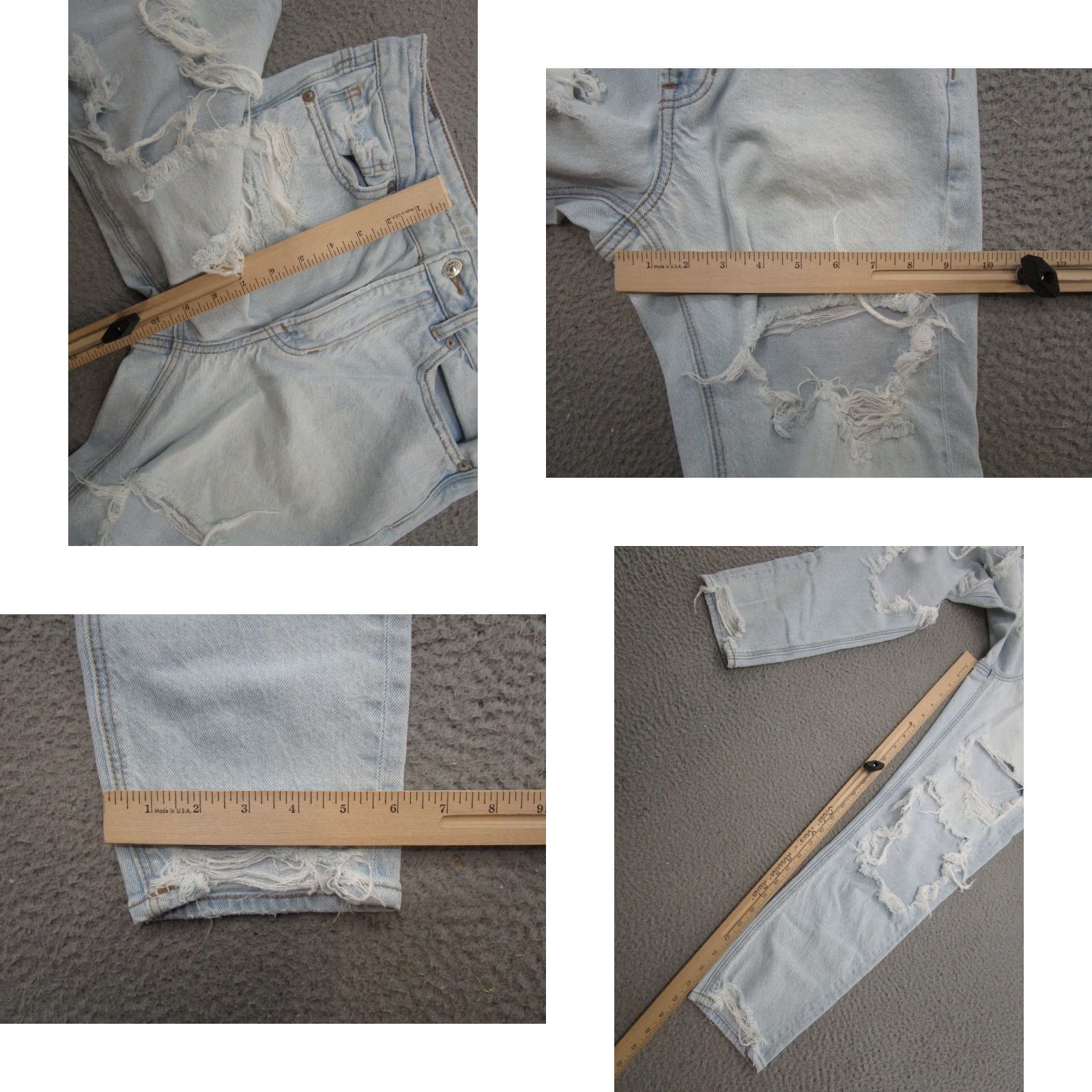 American Eagle Outfitters American Eagle Outfitters Mom Jeans Light Wash Stretch Size 6 Blue Distressed Trashed Style Women Shoes? Size 28" / US 6 / IT 42 - 8 Thumbnail