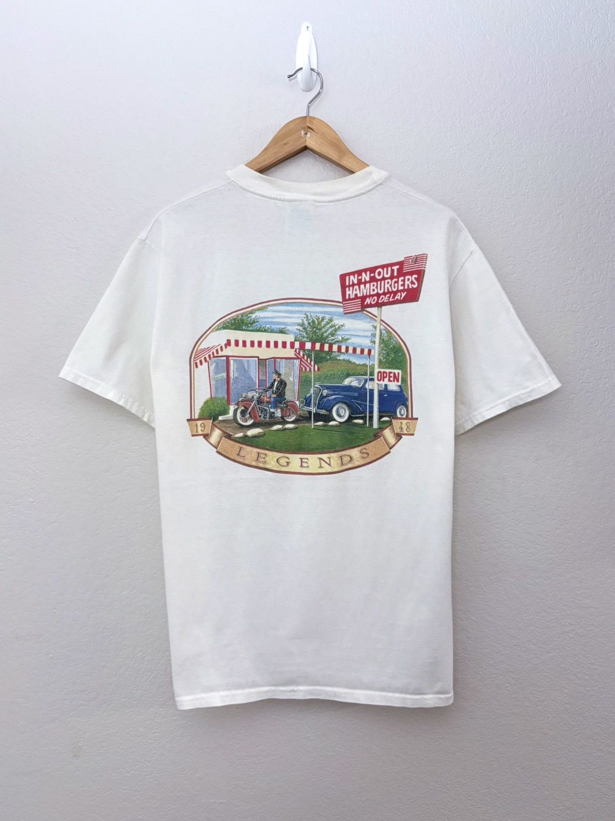 Vintage 90’s In n Out Vintage Motorcycle Rare Tee Shirt Size US M / EU 48-50 / 2 - 1 Thumbnail