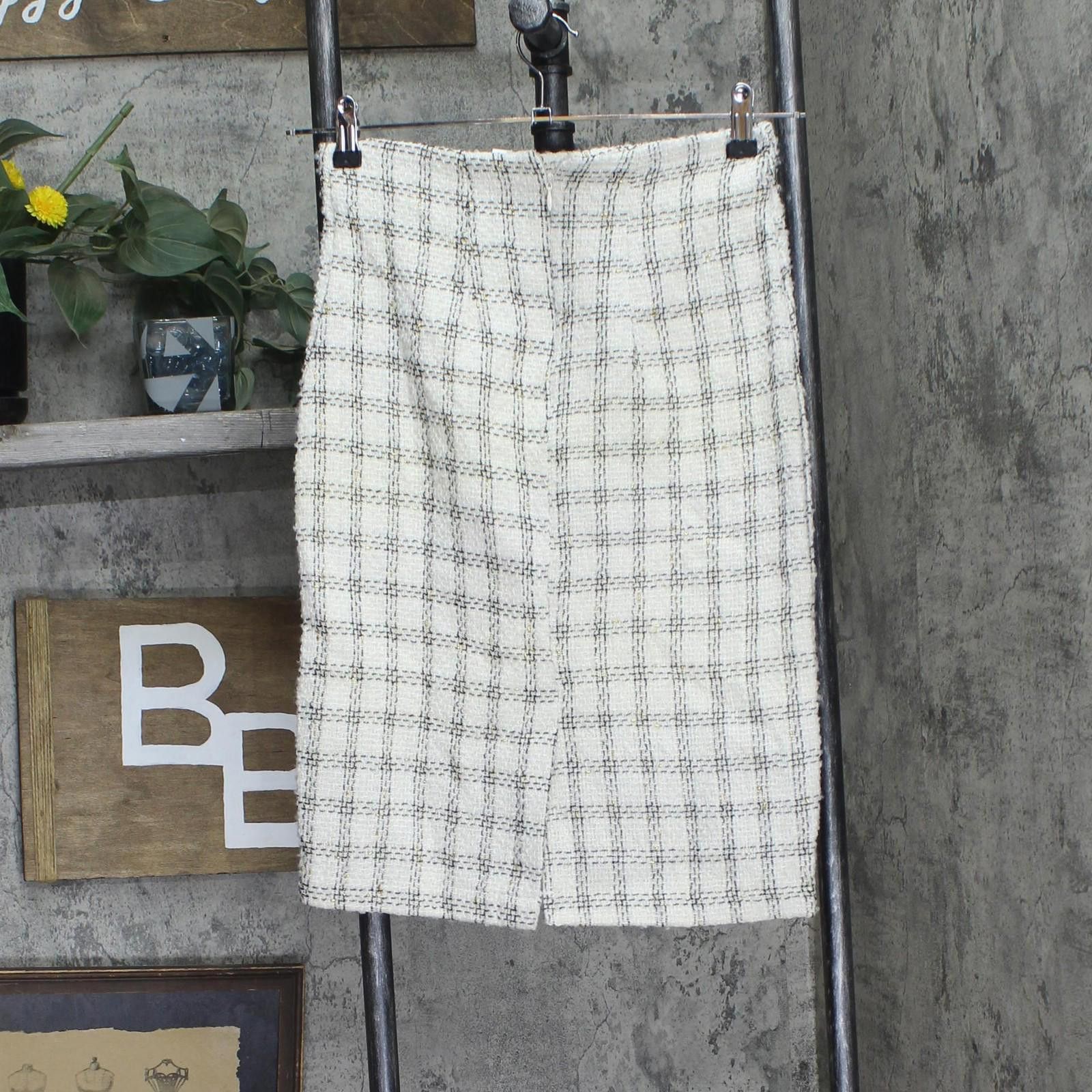 Other Nwt Ny Collection Knit Petite Skirt Ptdk2434 White Gold Ps Size 28" / US 6 / IT 42 - 2 Thumbnail
