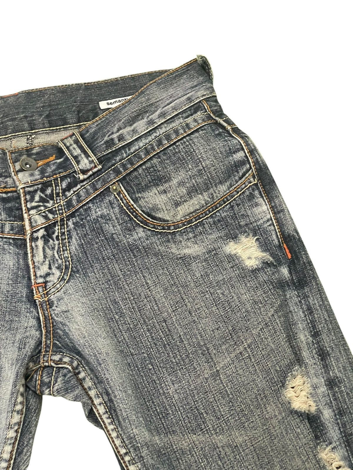 Japanese Brand Flare Jeans Semantic Design Distress Python Low Rise 2🟦 Size US 33 - 9 Thumbnail