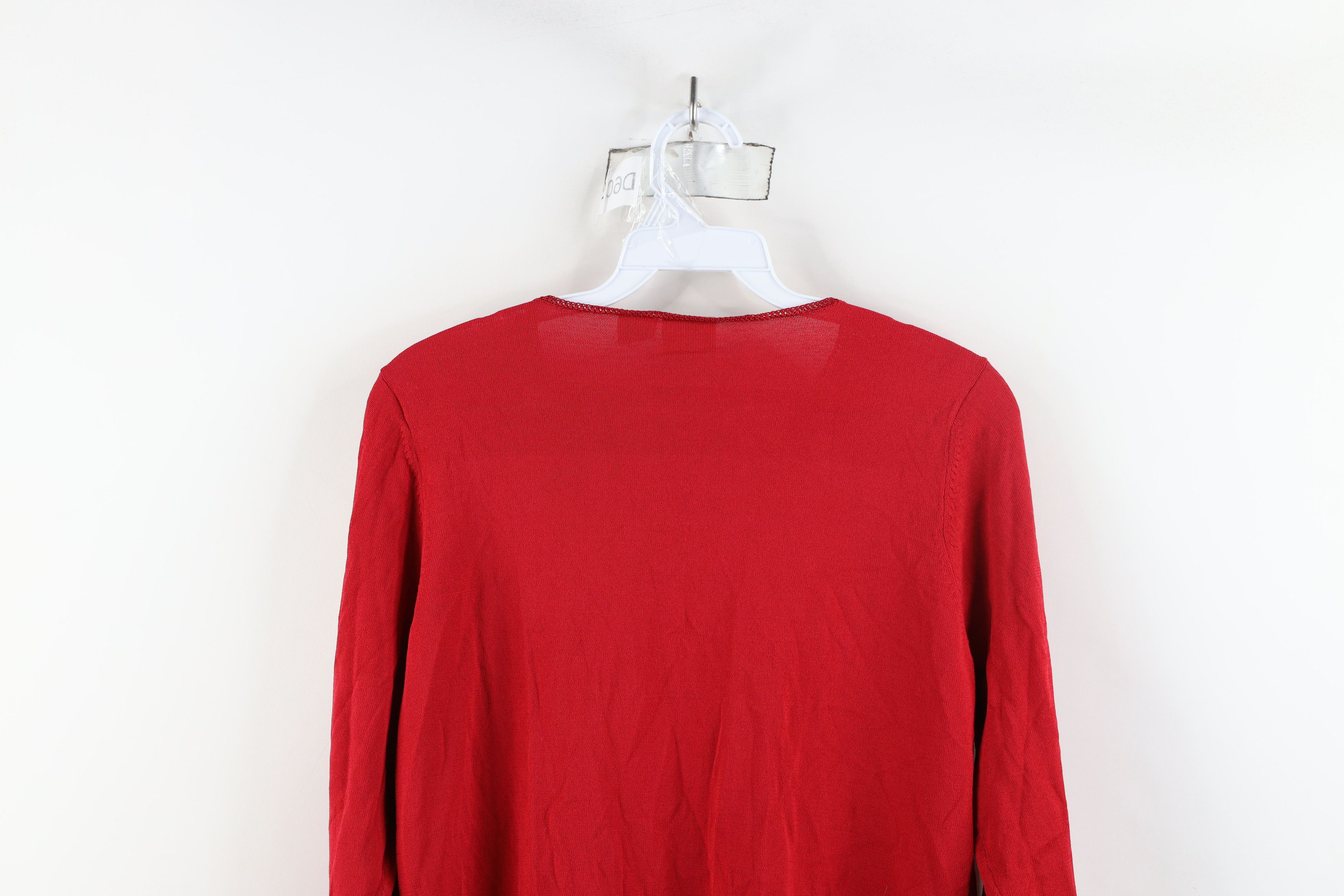 Vintage Deadstock Vintage 90s Y2K Babydoll Ribbed Knit T-Shirt Red Size M / US 6-8 / IT 42-44 - 11 Thumbnail