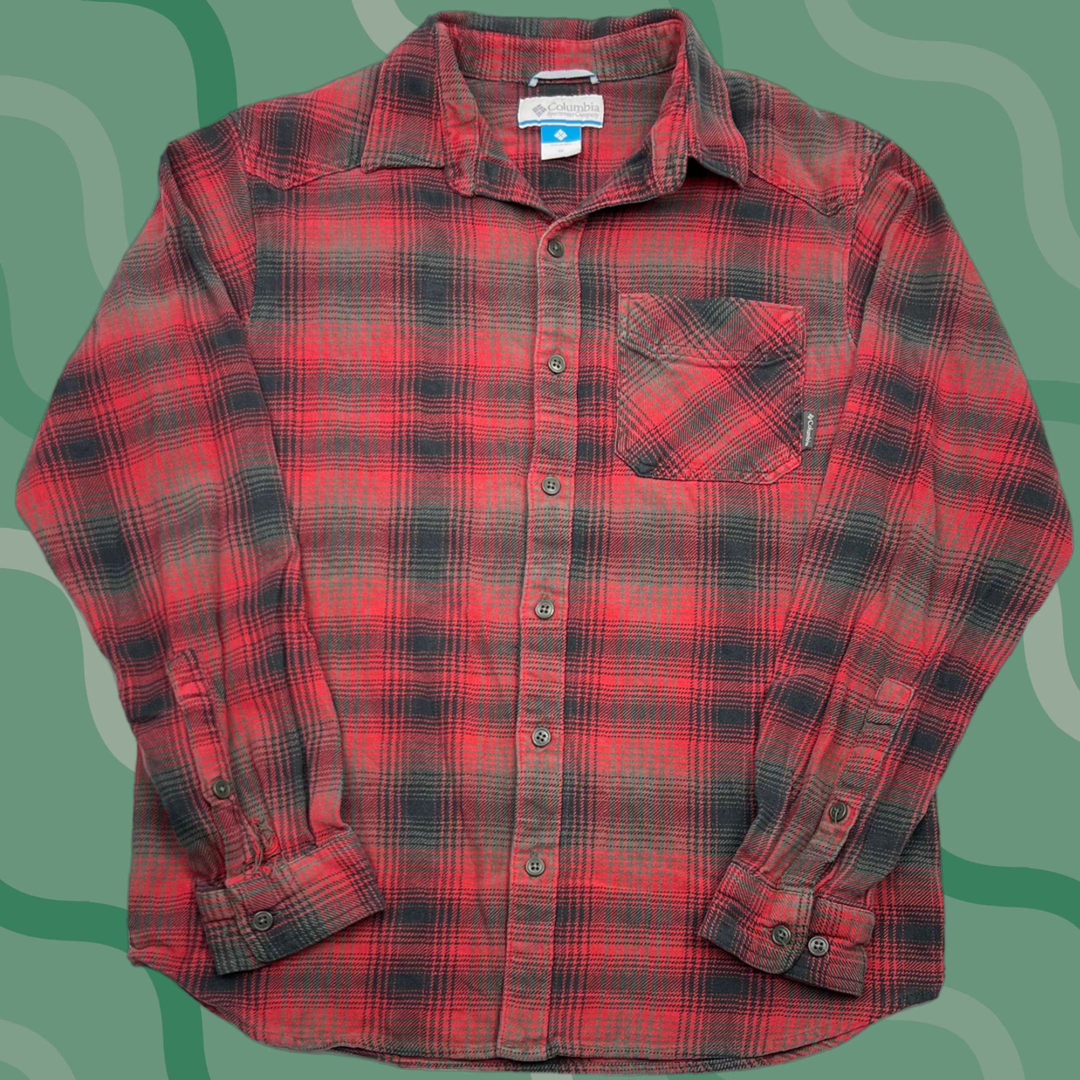 Vintage Columbia Shirt Men Button-Up Flannel Plaid Red Long Sleeve M Regular Easy Care Pockets Classic Outdoor Winter/Spring/Fall/Winter Size US M / EU 48-50 / 2 - 1 Thumbnail