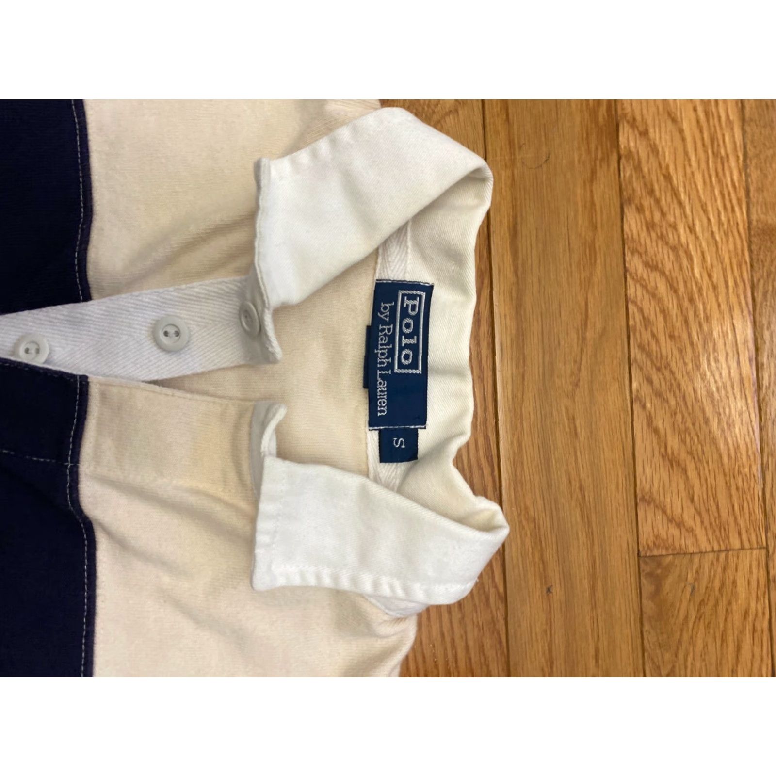Ralph Lauren VTG Polo Ralph Lauren Rugby L/S Navy Stripes Shirt Collar Shield Crest Logo Sz S Mens Shirt Size US S / EU 44-46 / 1 - 3 Thumbnail