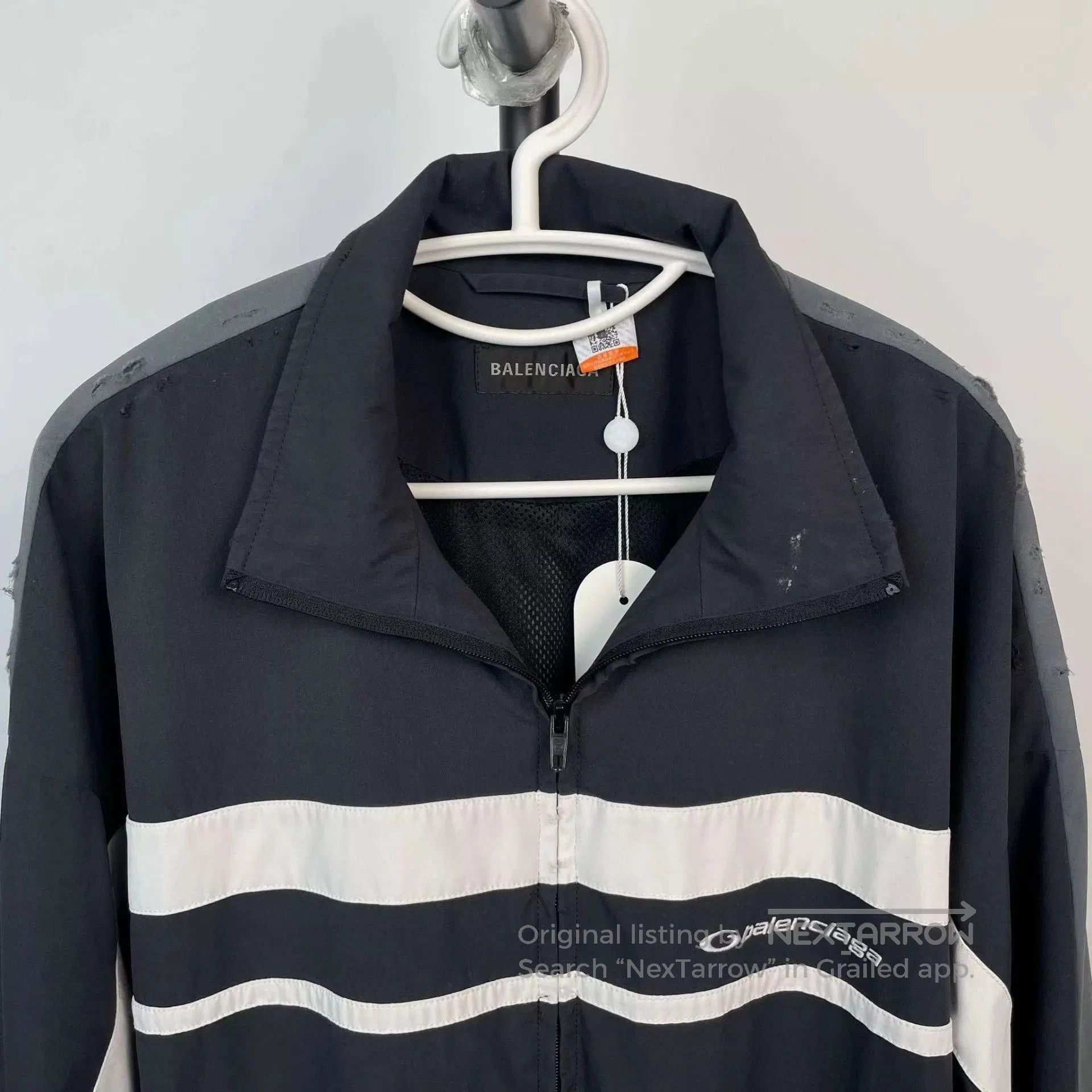 Balenciaga Multi Color Striped Lightweight Zip-Up Jacket S. Size US S / EU 44-46 / 1 - 8 Thumbnail