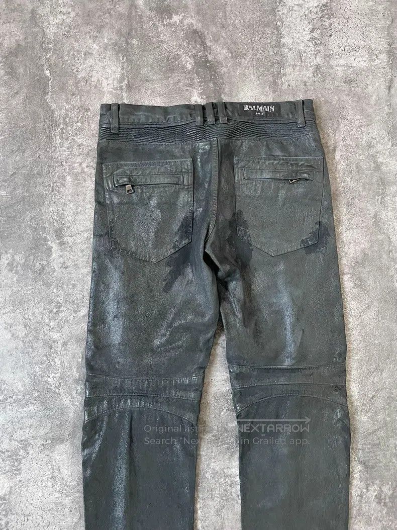 Balmain BALMAIN Glued worn-out destroyed motorcycle leather denim Size US 30 / EU 46 - 7 Thumbnail