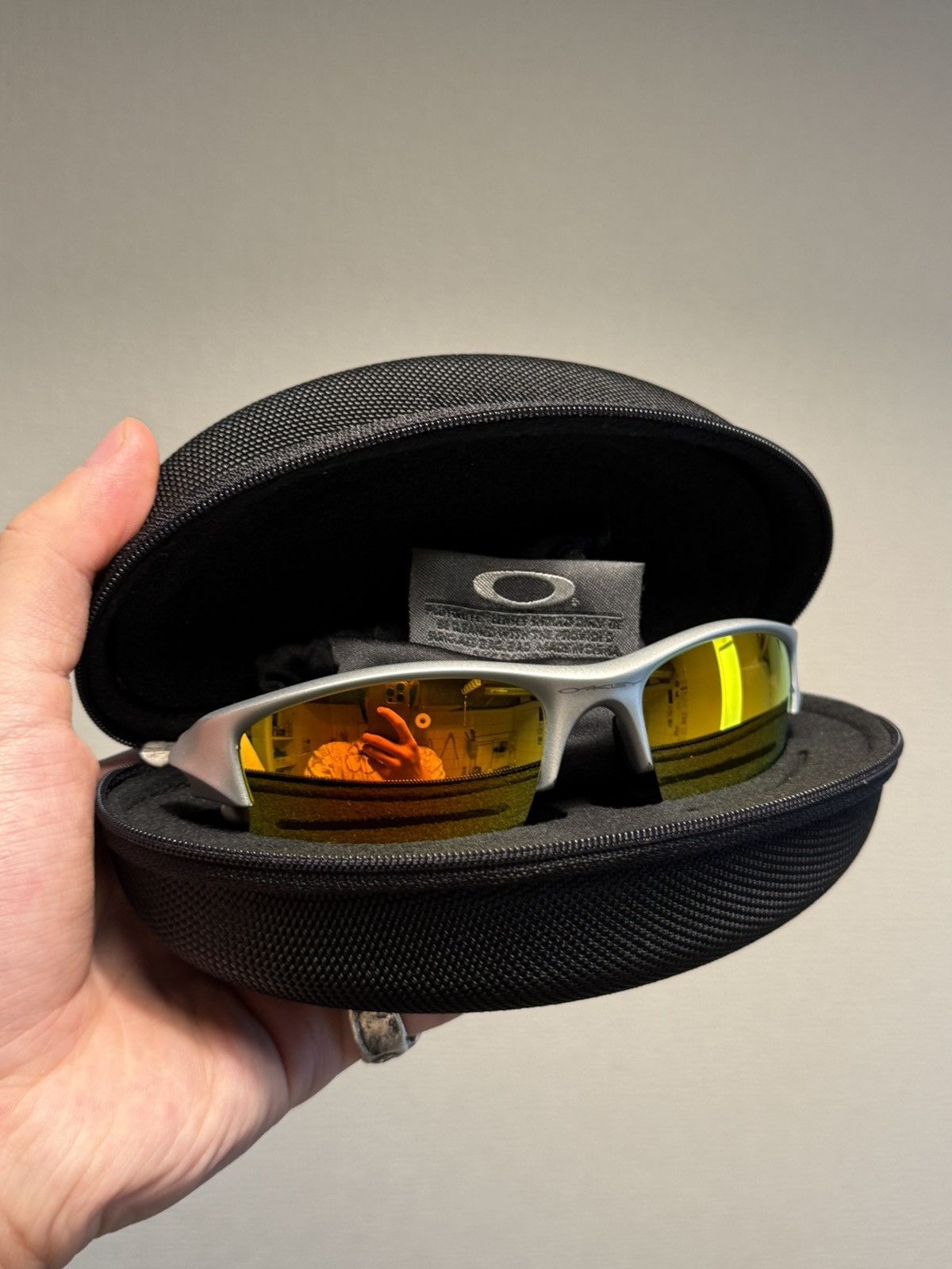 Oakley OAKLEY Half Jacket Silver/Orange SUNGLASSES Size ONE SIZE - 9 Thumbnail