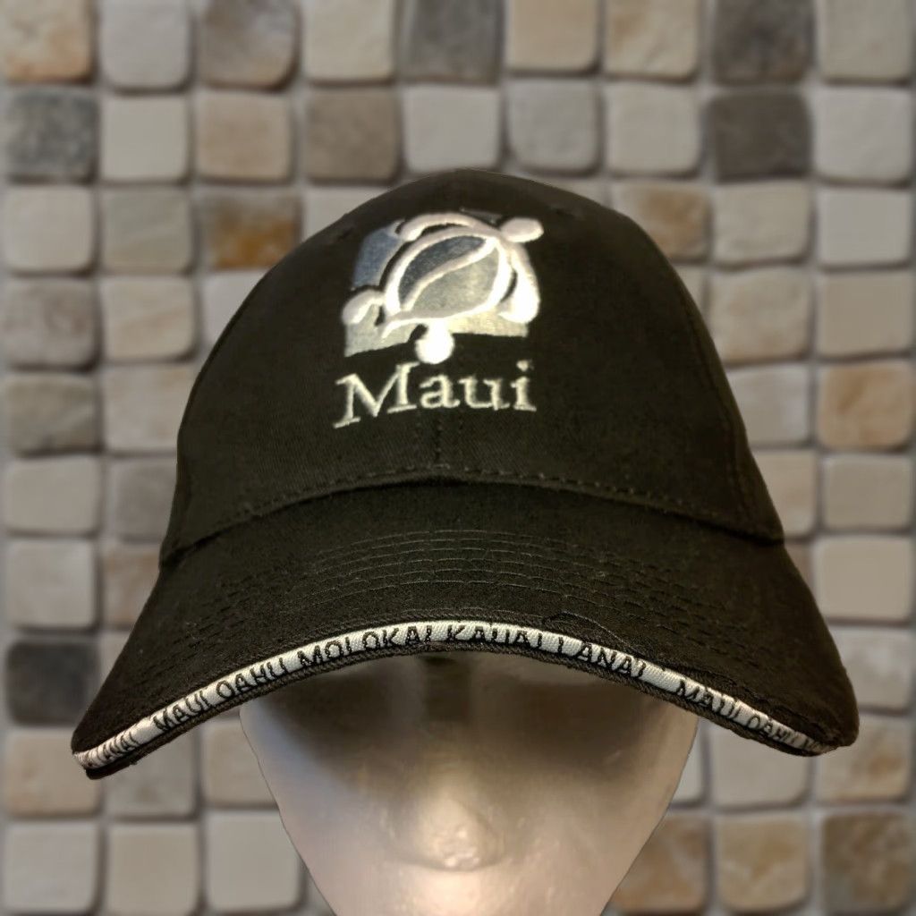 Vintage Maui Hawaii Sea Turtle Cap Hat Hawaiian Classics Black Canvas Islands Aloha Cap Hat Men One Size Black Sea Turtle Adjustable strap back Canvas Hat Size ONE SIZE - 1 Thumbnail
