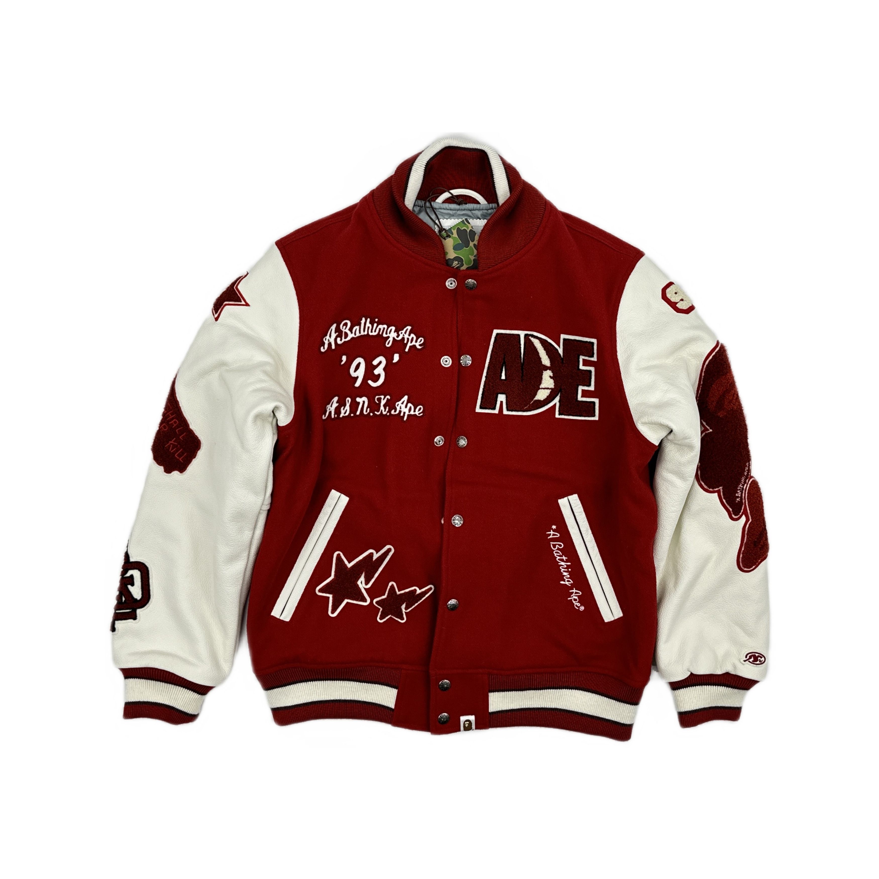Bape A BATHING APE Wool Leather Varsity Jacket Size M Size US M / EU 48-50 / 2 - 1 Thumbnail