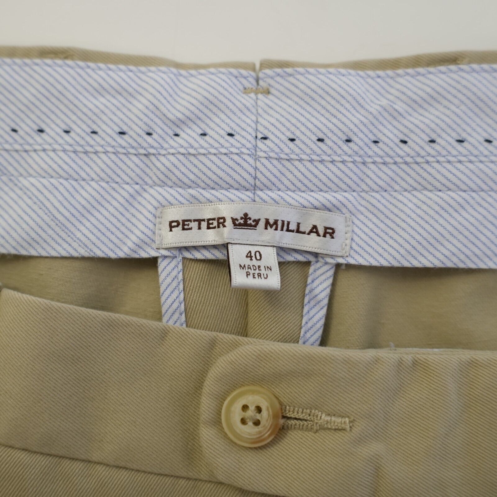 Peter Millar Peter Millar Pima Cotton Chino Pants Tan Flat Front High Ris Size US 40 / EU 56 - 4 Thumbnail