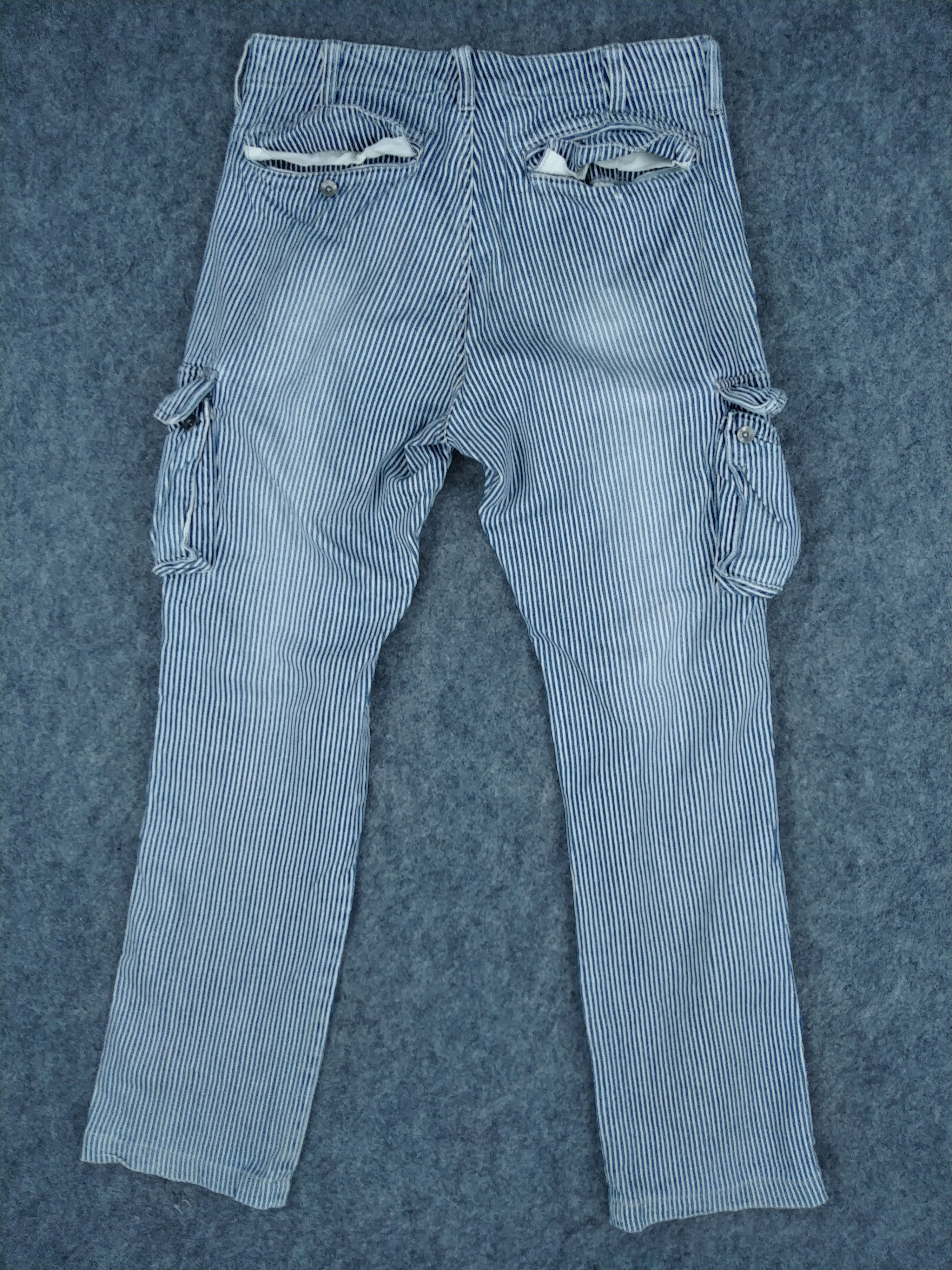 Japanese Brand Global Work Stripes Cargo Multi Pocket Pants -CP155 Size US 31 - 2 Thumbnail
