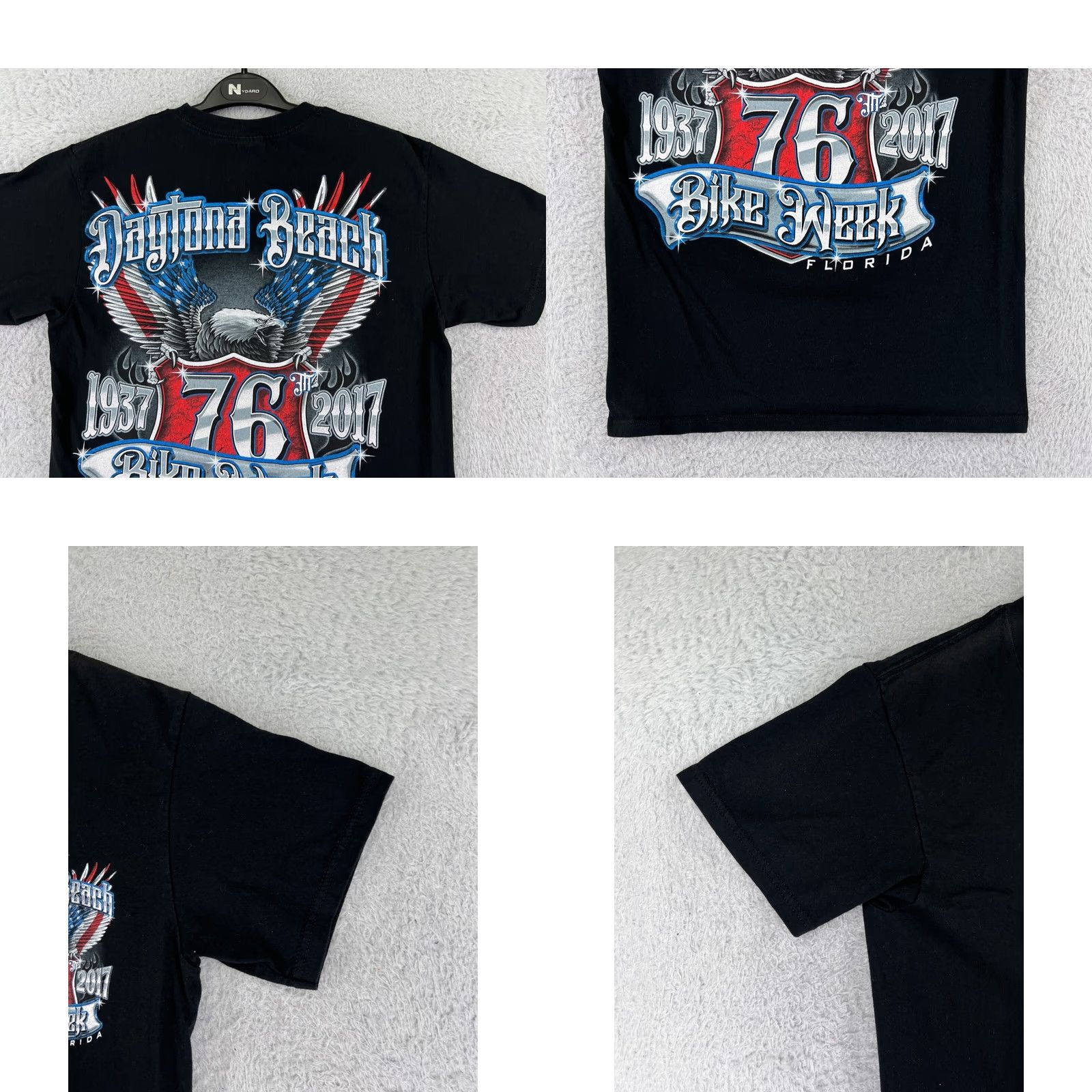 Vintage Bike Week Shirt Mens M Black Short Sleeve Crew Neck 76th 2017 Sports Logo, Motorcycle Theme Size US M / EU 48-50 / 2 - 8 Thumbnail