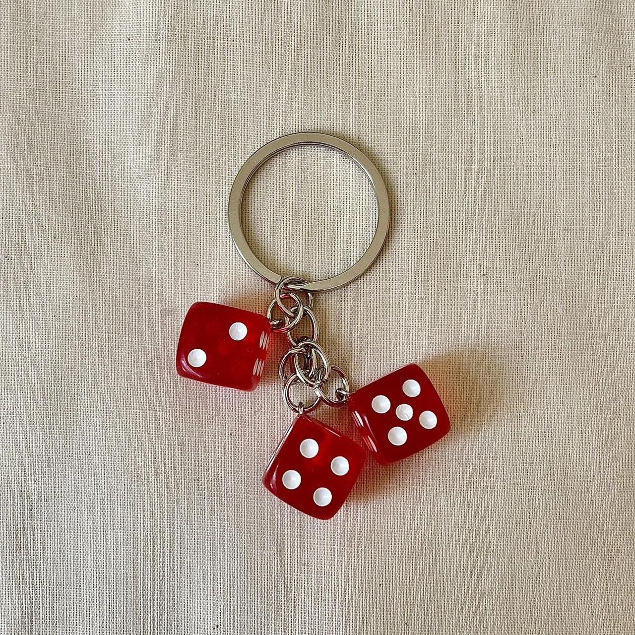 Japanese Brand y2k 2000s red dice keyring for keychain Size ONE SIZE - 5 Thumbnail