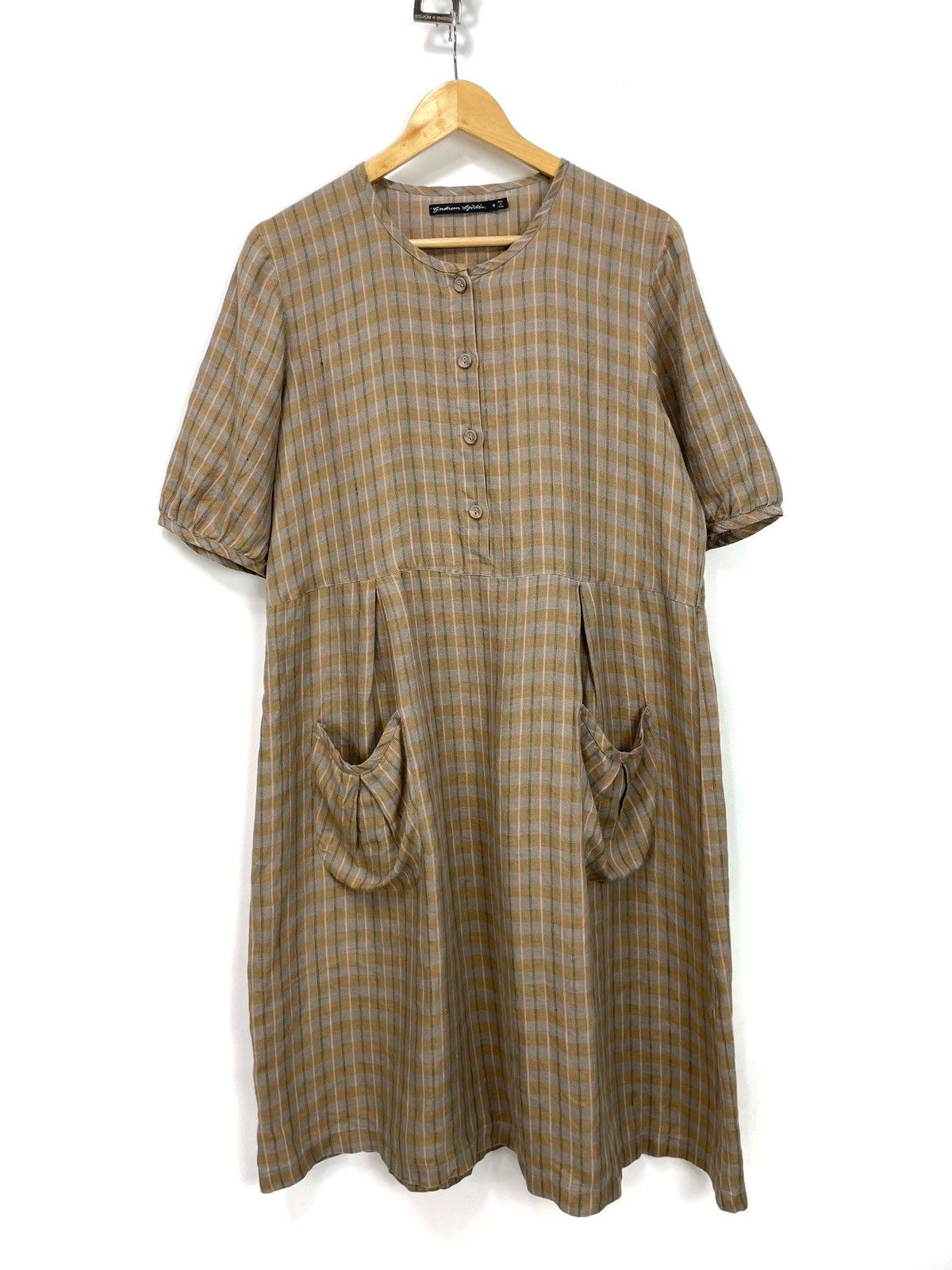 Gudrun Sjoden Gudrun Sjoden 100% Hemp Checkered Dress w/ Pockets Size M / US 6-8 / IT 42-44 - 1 Thumbnail