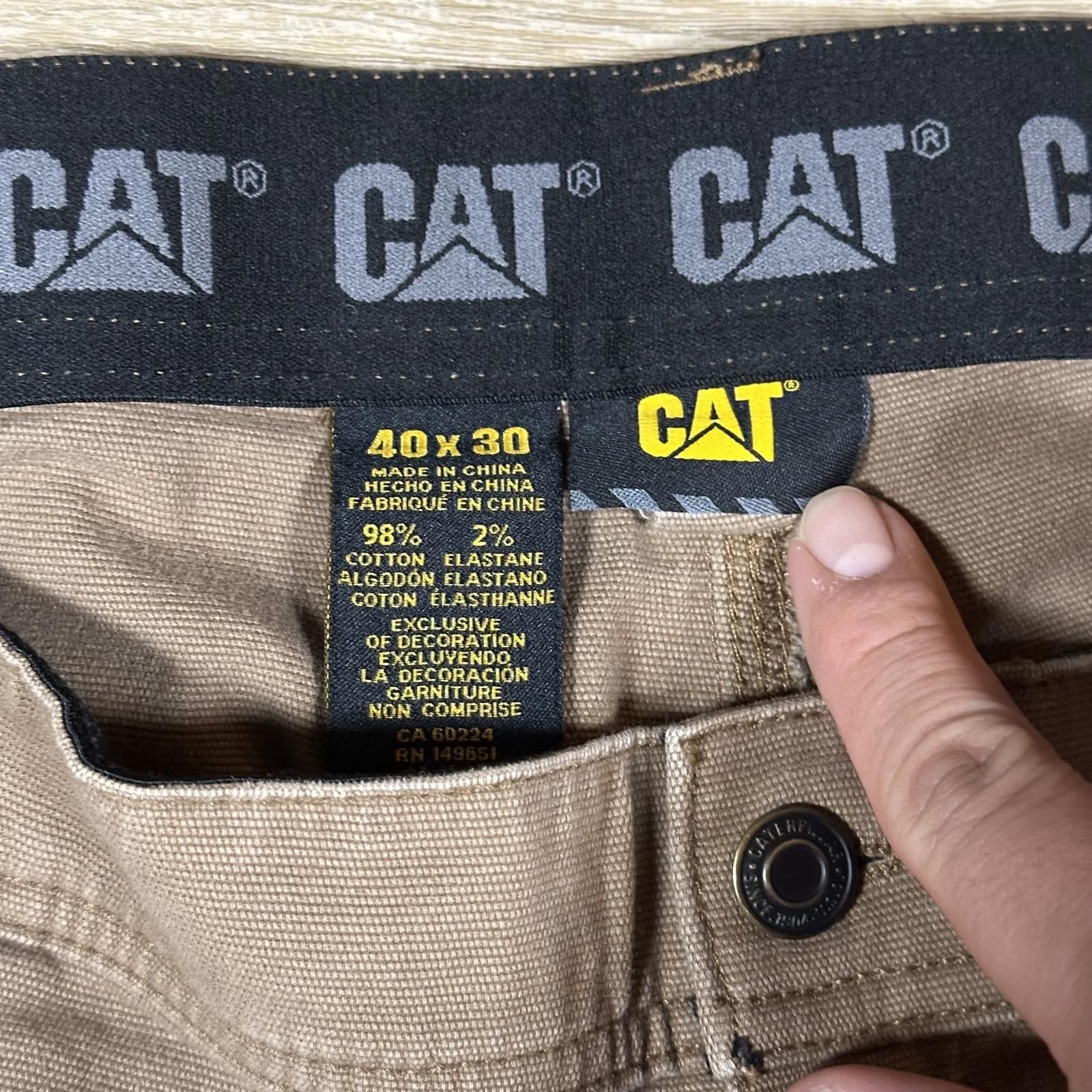 Caterpillar CAT Mens Flex Waist Band Cellular Pocket Utility Pants 40x30 Size US 40 / EU 56 - 5 Thumbnail