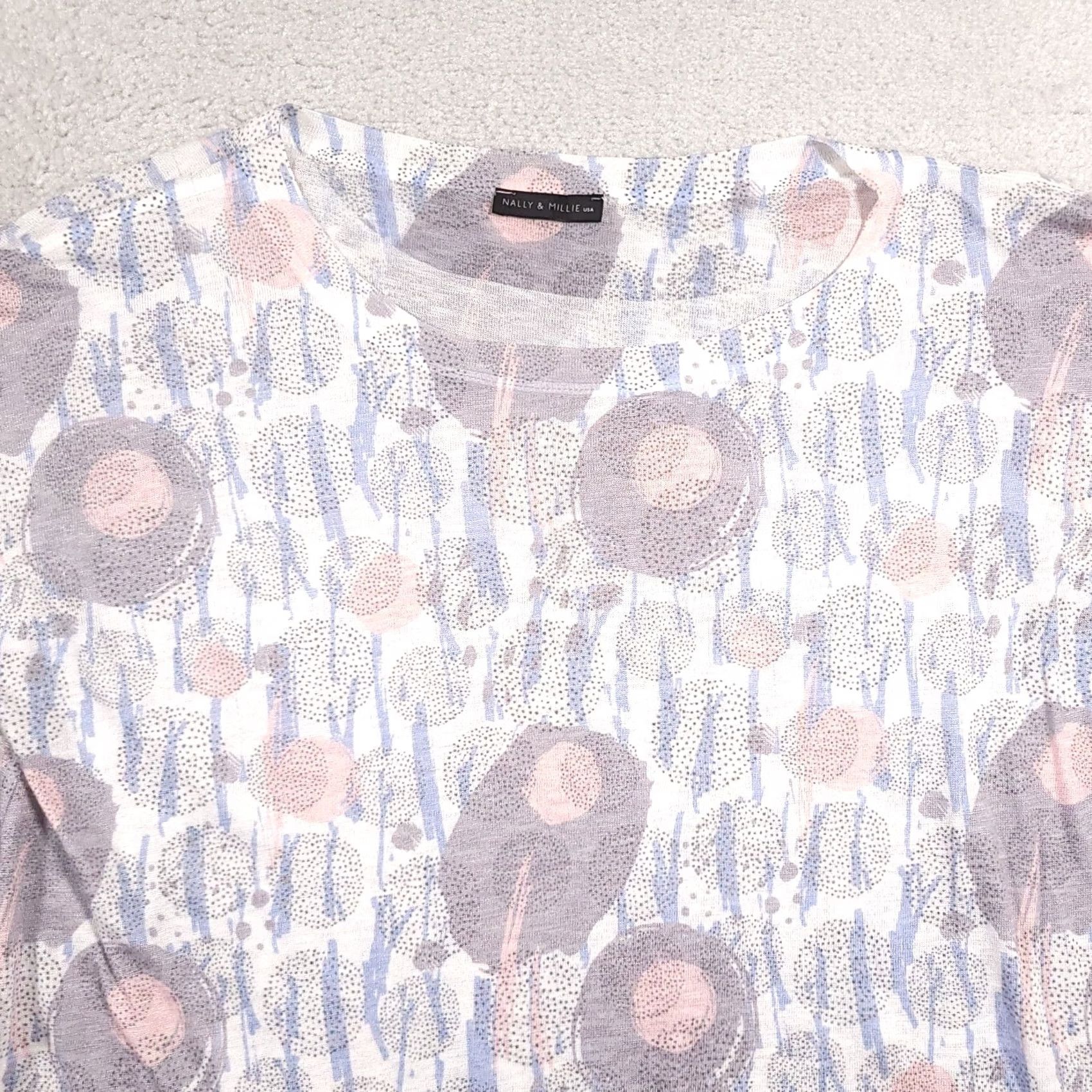 Vintage VINTAGE Nally & Millie Shirt Women's PXL Geometric Art Abstract 3/4 Sleeve Knit USA Made Mens? Womens? Size XL / US 12-14 / IT 48-50 - 3 Thumbnail