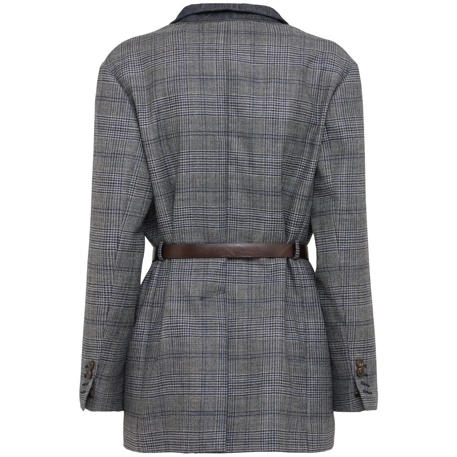 Brunello Cucinelli BRUNELLO CUCINELLI Gray/Blue Wool Blazer Jacket New & Authen Size S / US 4 / IT 40 - 2 Thumbnail