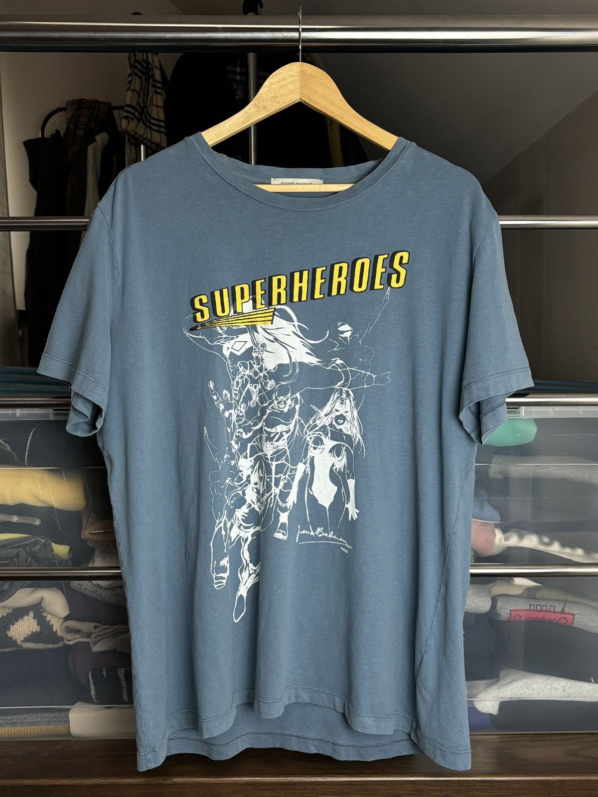 Pierre Balmain Pierre Balmain Superheroes Graphic T-Shirt Size US XXL / EU 58 / 5 - 1 Thumbnail