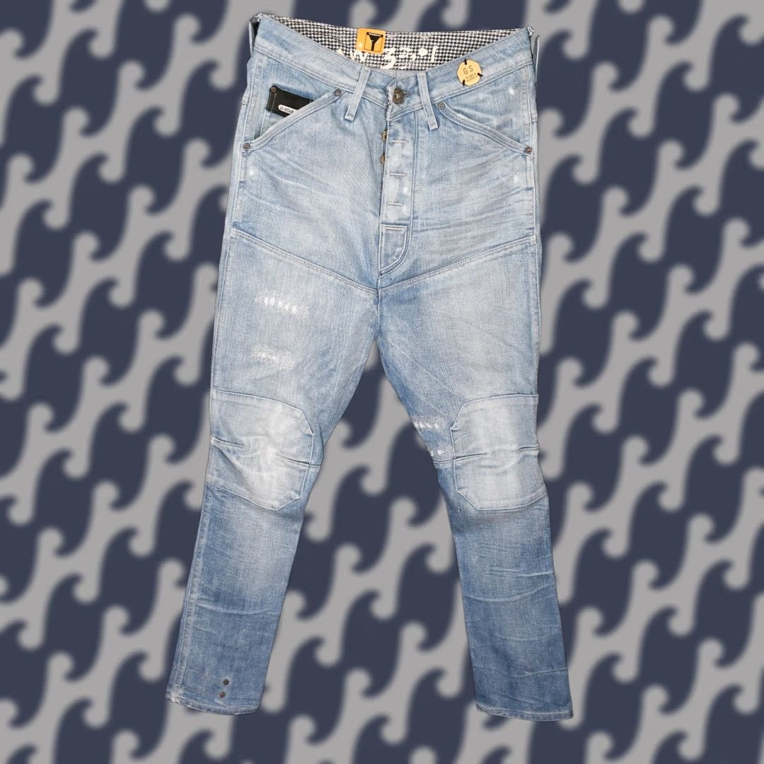 G-Star G-Star RAW Dean Loose Tapered Nippon Denim Vintage Repair Women's Jeans W24/L30 Size 42" / US 20 - 1 Thumbnail