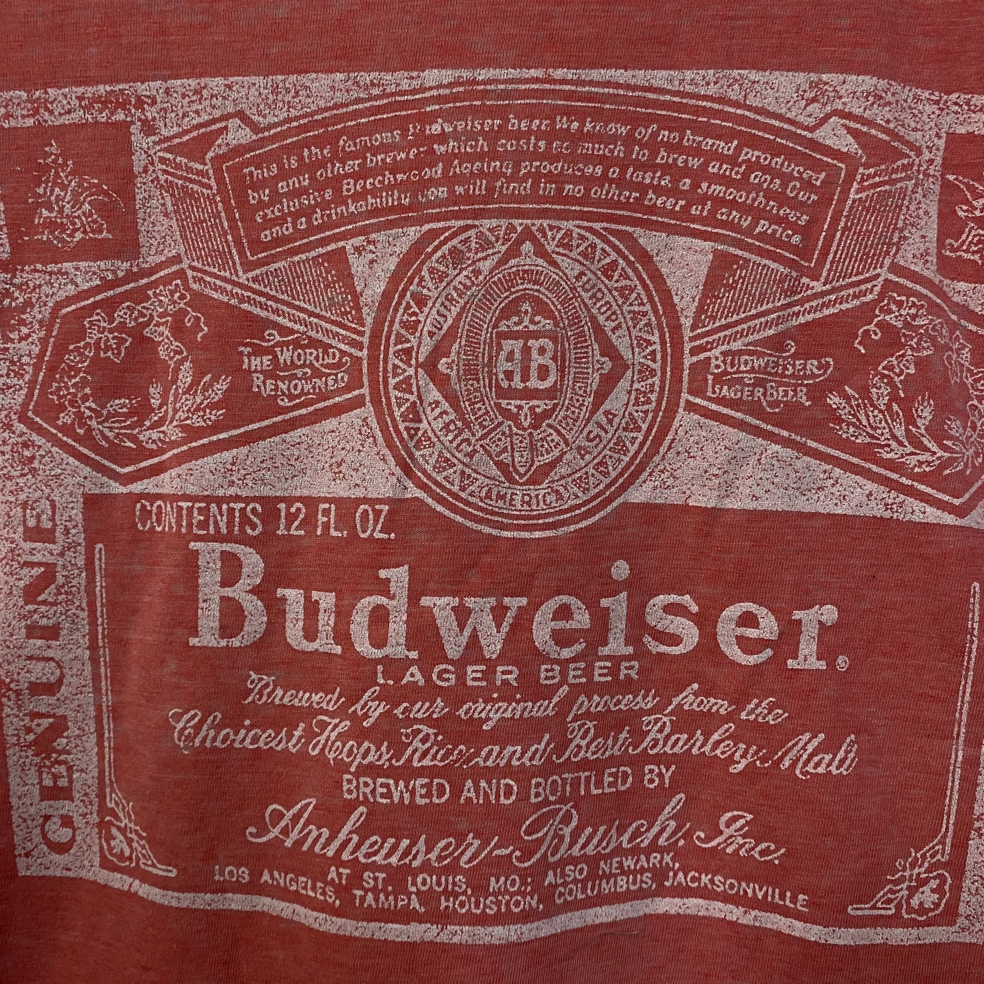 Budweiser Budweiser King Of Beer 1980'S Vintage Style Logo Graphic T-S Size US M / EU 48-50 / 2 - 4 Thumbnail