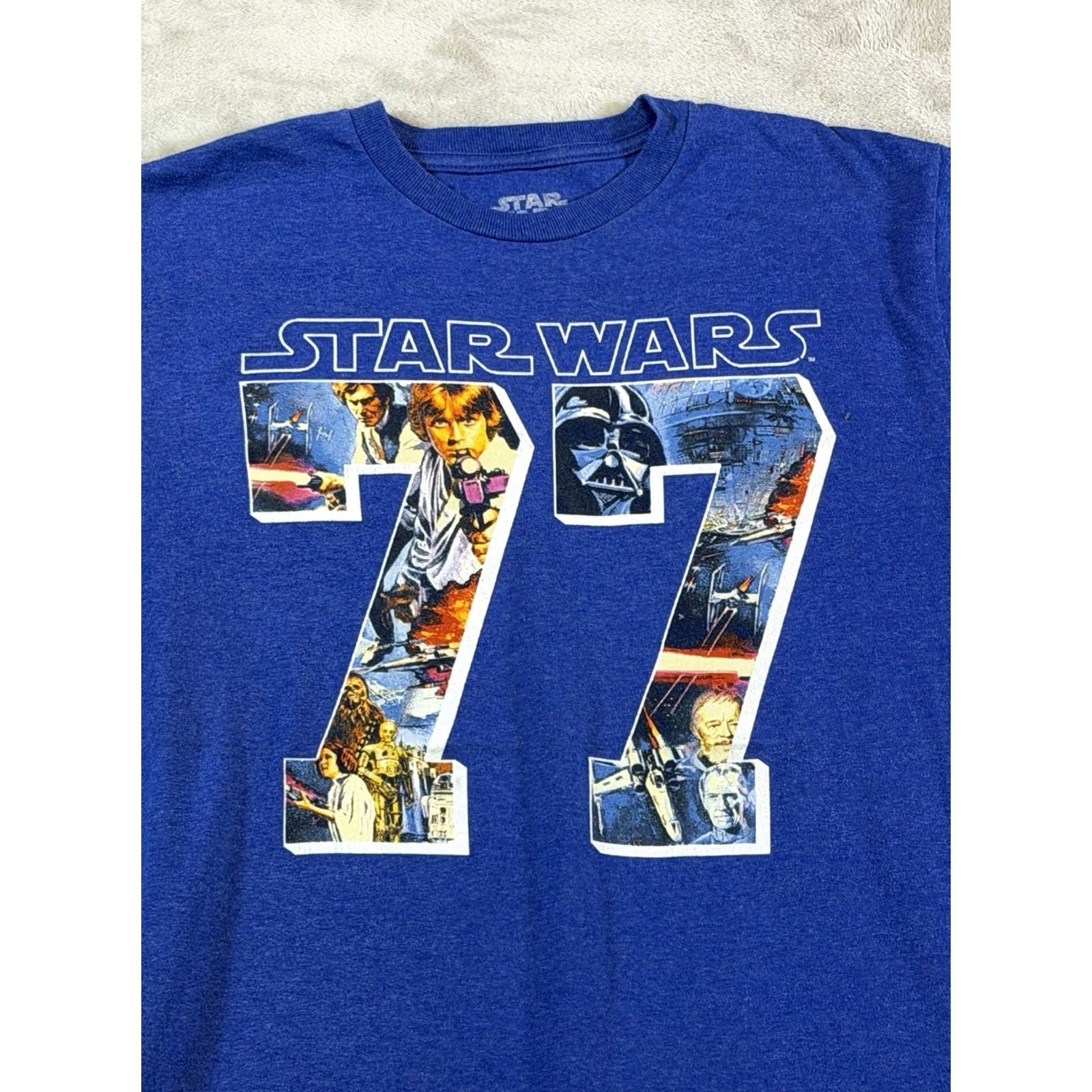 Vintage Fifth Sun Star Wars T-Shirt Men's M Blue Short Sleeve Darth Vader Logo Tee Size US M / EU 48-50 / 2 - 2 Thumbnail