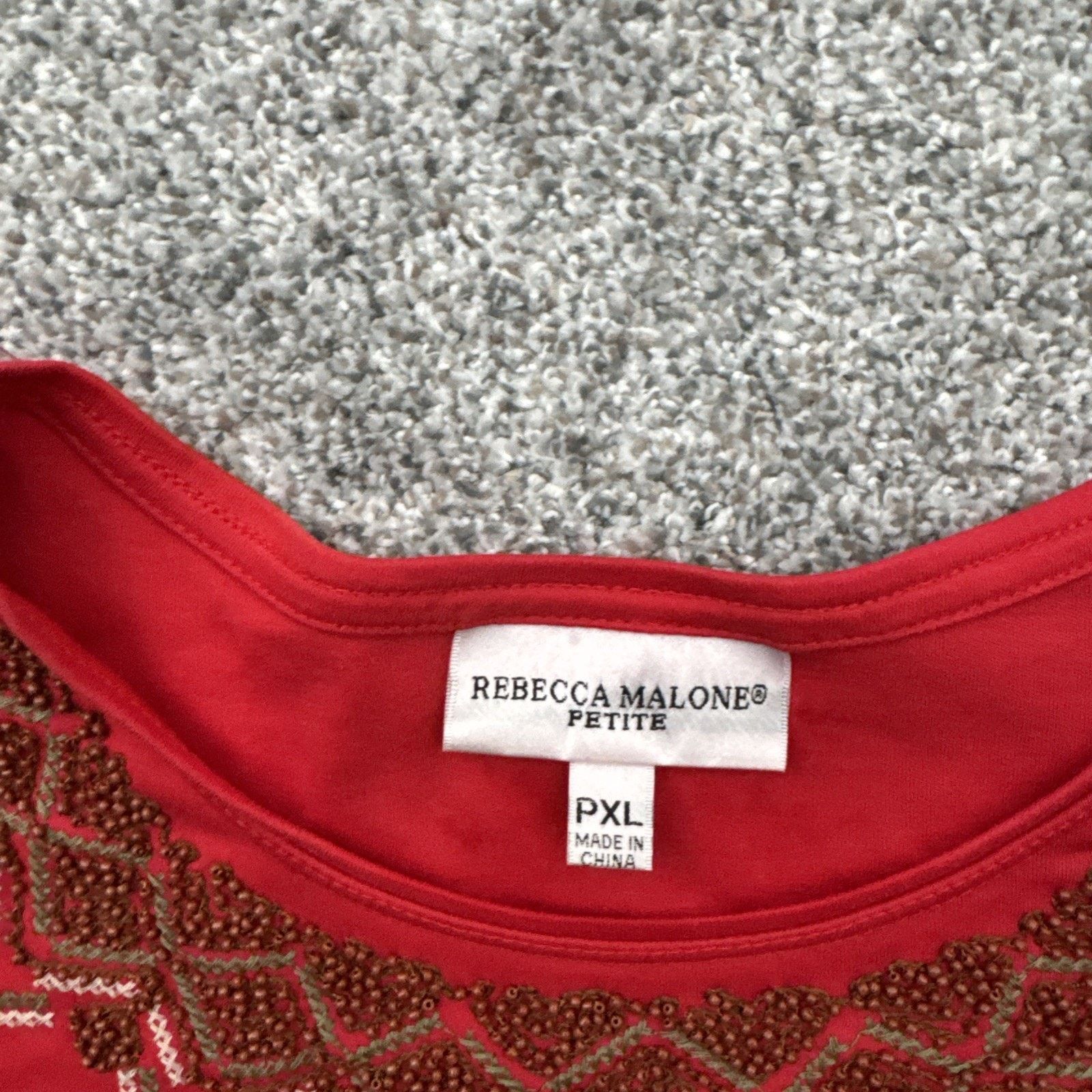 Other Rebecca Malone Top Womens PXL Petite Beaded Embellished Boho Size XL / US 12-14 / IT 48-50 - 5 Thumbnail
