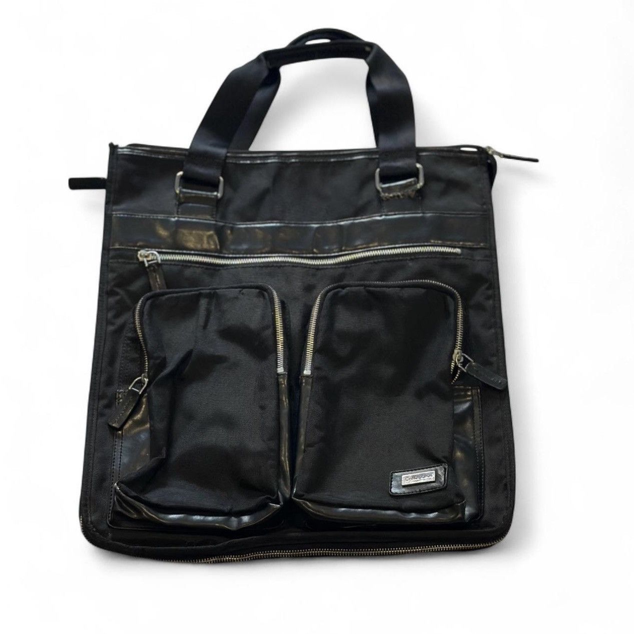 Calvin Klein Calvin Klein Black Expandable Nylon + Faux Leather Work Bag Size ONE SIZE - 1 Thumbnail