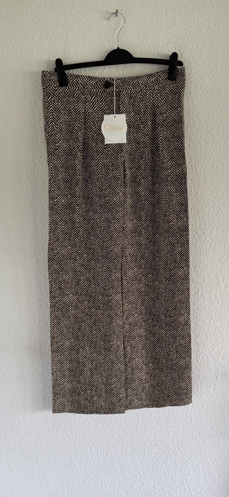 Chloe Gold Pattern Wide-Leg Trousers Size 28" / US 6 / IT 42 - 1 Thumbnail