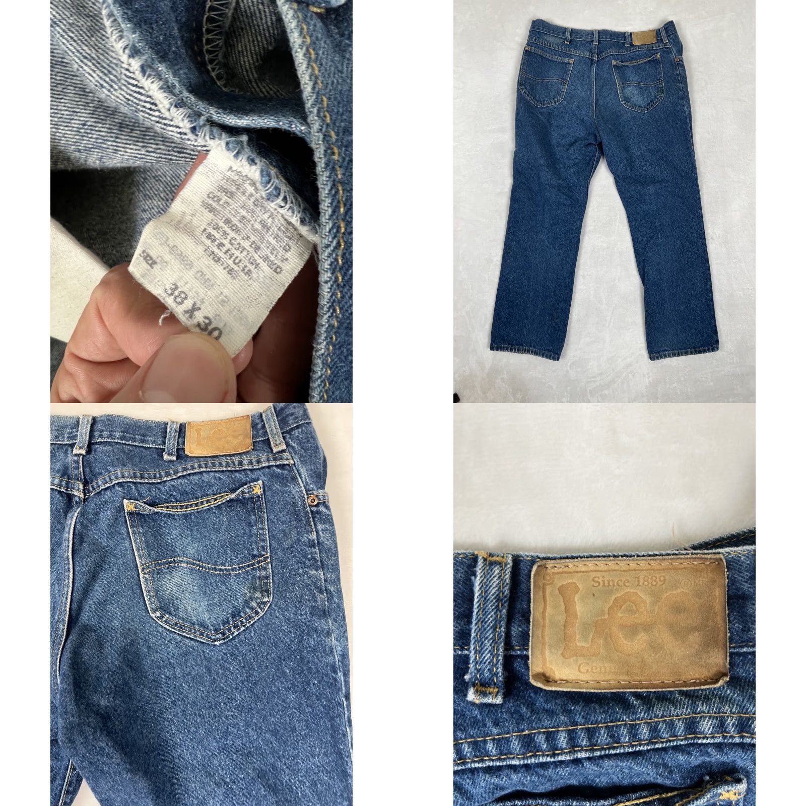 Lee VINTAGE Lee Jeans Denim 30x30 90s USA Brown Regular Adult Mens Straight 5-Pocket Inseam 30 Zip Size US 30 / EU 46 - 8 Thumbnail