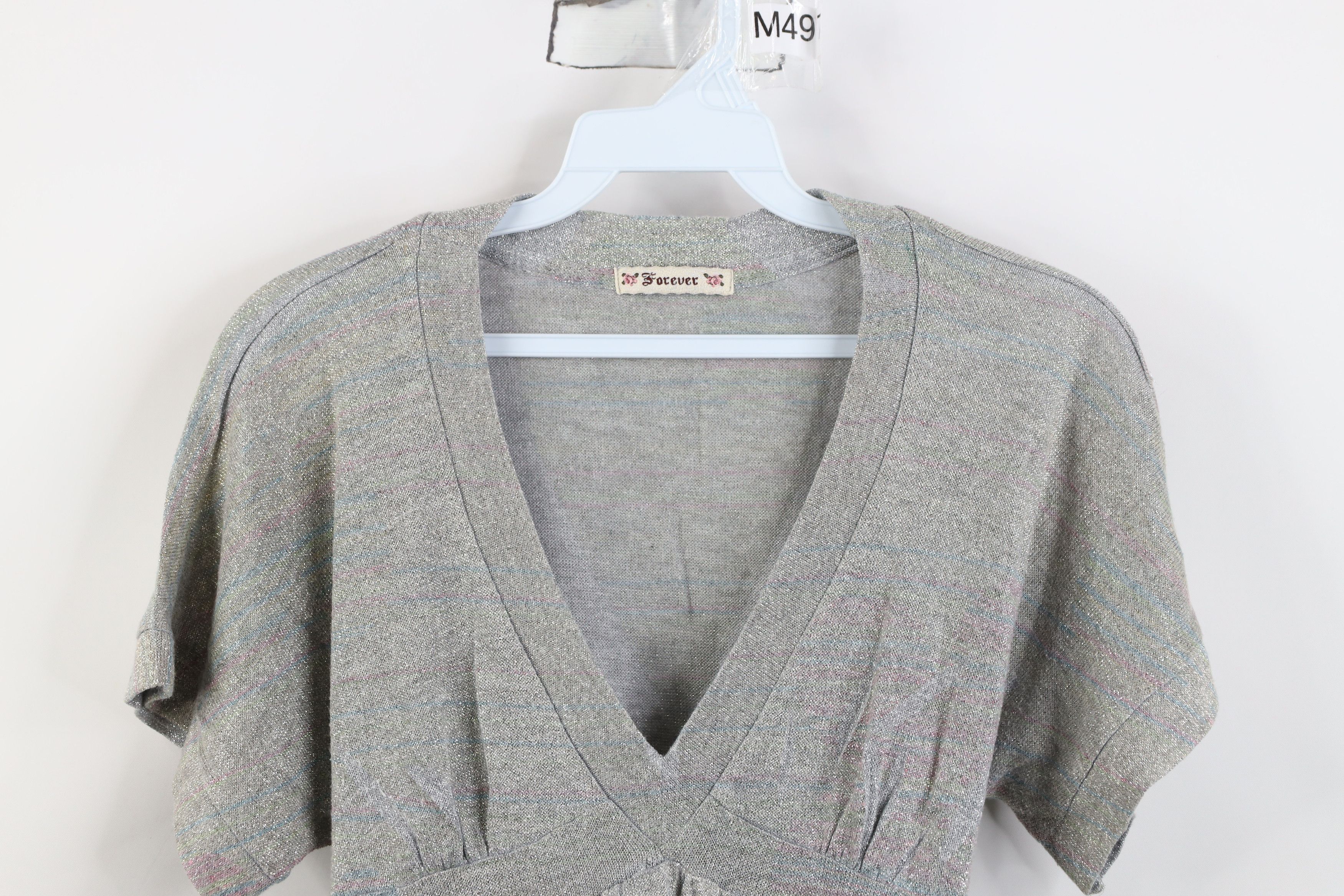 Forever 21 Vintage Y2K Forever 21 Metallic Babydoll Bella Knit Shirt Size M / US 6-8 / IT 42-44 - 2 Thumbnail