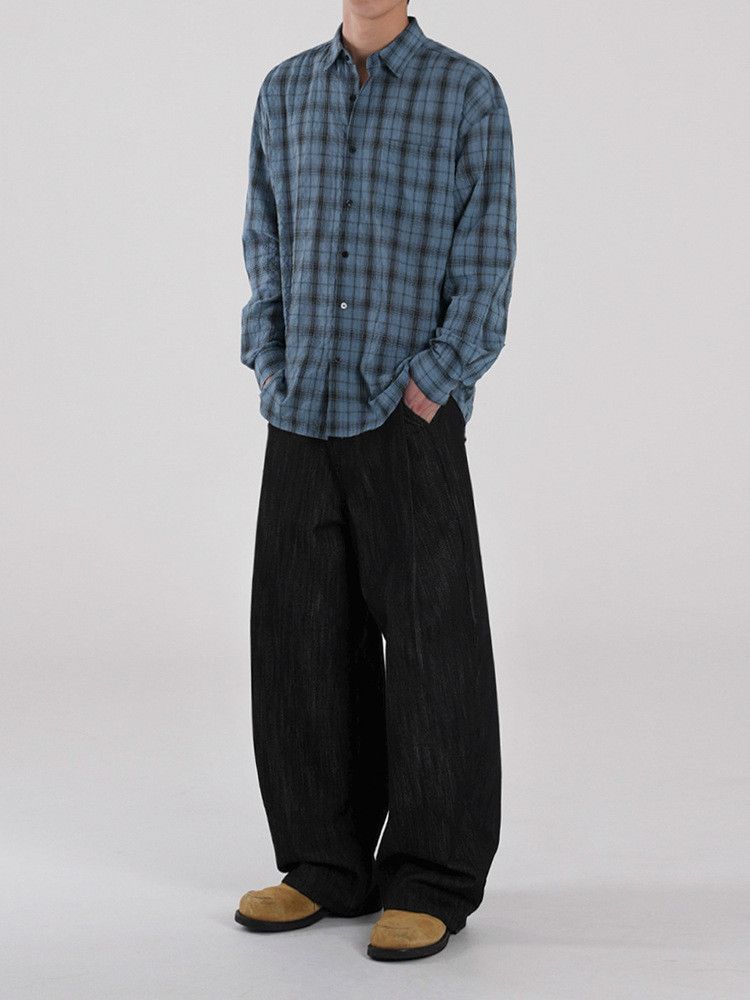 Japanese Brand Retro black loose wide leg jeans Size US 32 / EU 48 - 3 Thumbnail