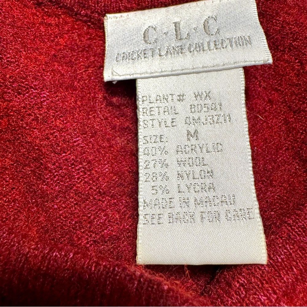 Other Vintage Cricket Lane Wool Blend Embroidered Felted Dark Red Size M / US 6-8 / IT 42-44 - 6 Thumbnail