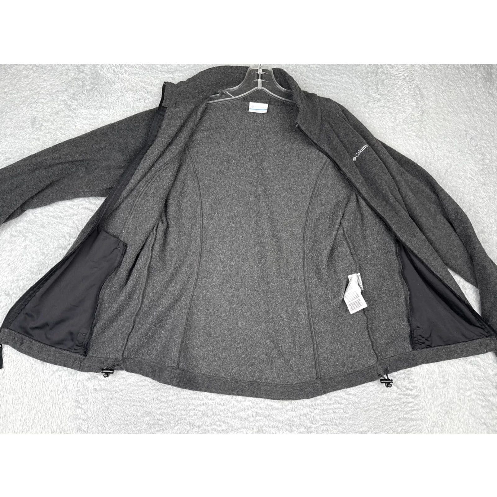 Vintage Columbia Jacket Womens Medium Gray Fleece Full Zip Mock Neck Outdoor Hiking Jacket Size M / US 6-8 / IT 42-44 - 2 Thumbnail