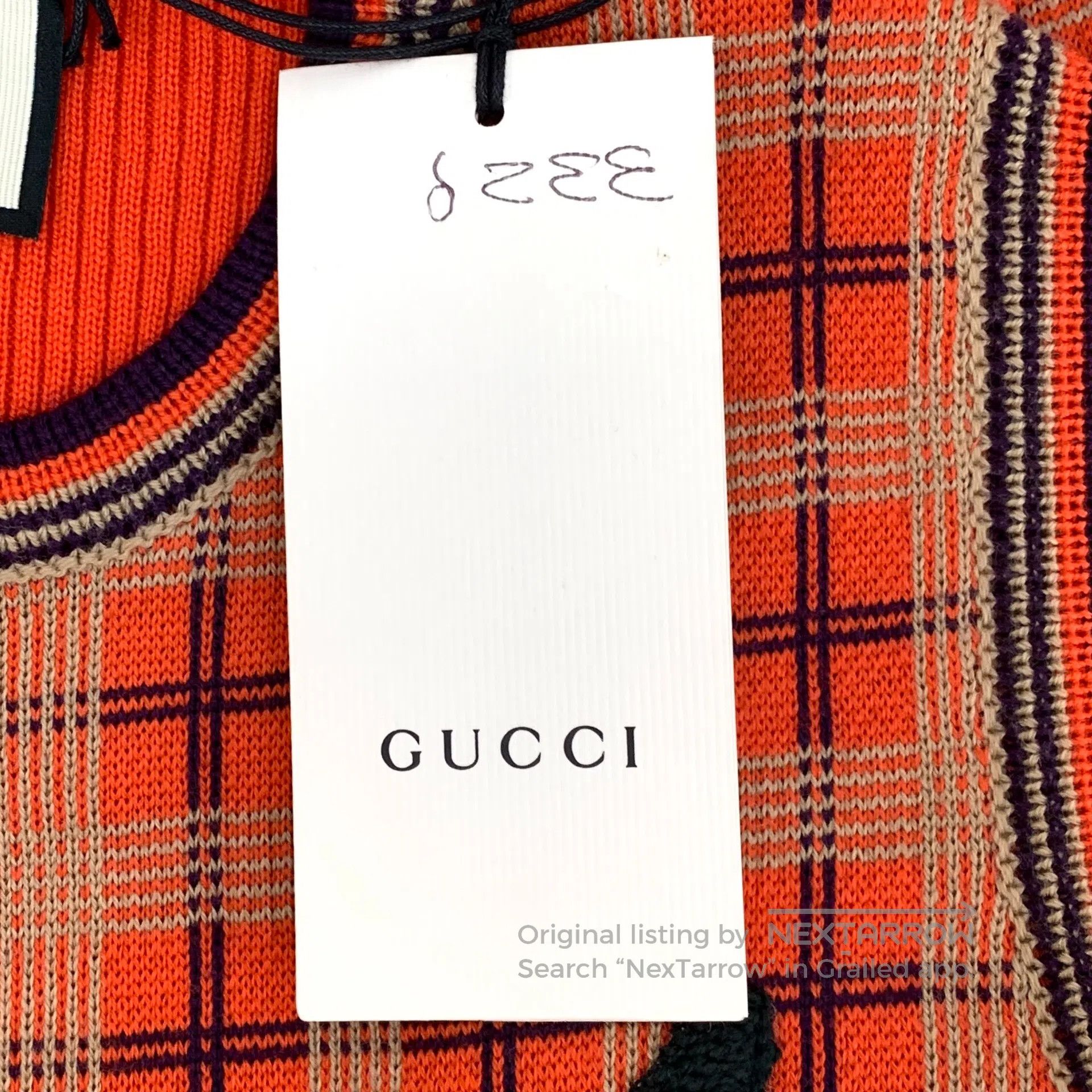 Gucci Guicci Red Plaid Flying Pig Embroidered Wool Crew Neck Sle Size US XS / EU 42 / 0 - 8 Thumbnail