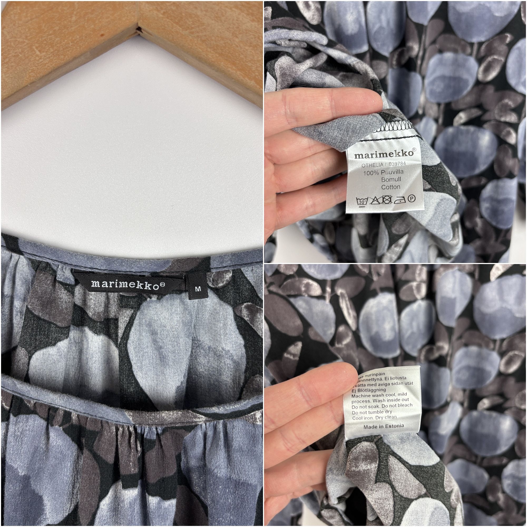 Marimekko Womens Marimekko Floral Blouse Cotton Top Blue Size M Size M / US 6-8 / IT 42-44 - 9 Thumbnail