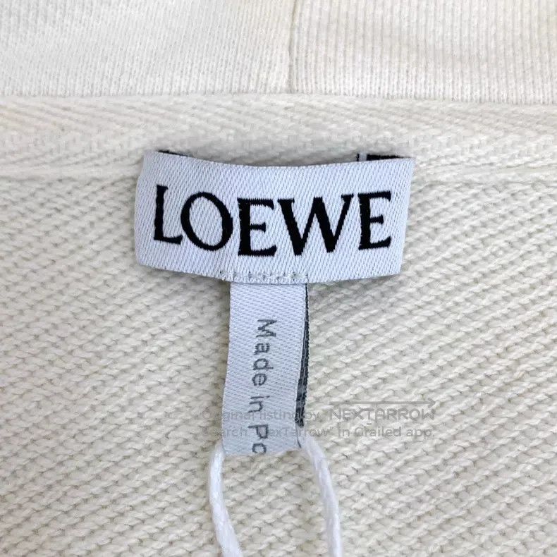 Loewe Loewe Beige logo embossed cotton hooded drawstring long-sl Size US M / EU 48-50 / 2 - 6 Thumbnail