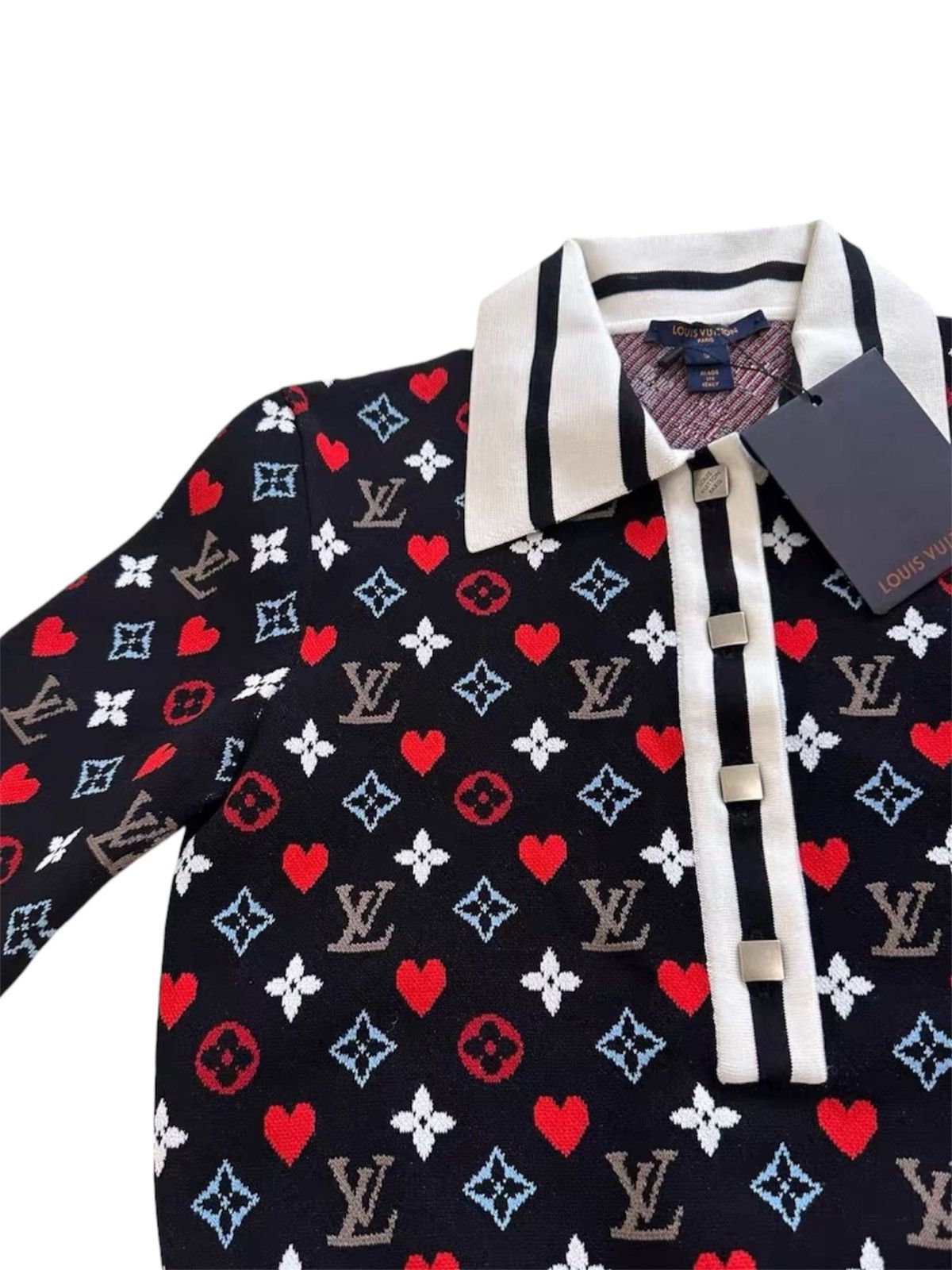 Louis Vuitton Louis Vuitton Women’s S Heart Polo Dress Monogram knit Size S / US 4 / IT 40 - 3 Thumbnail