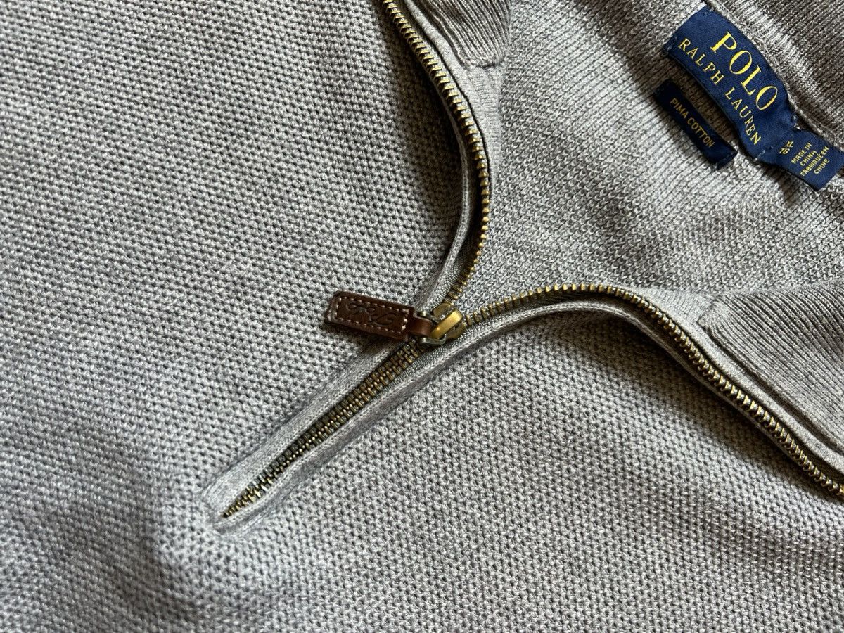 Polo Ralph Lauren Vintage Polo Ralph Lauren Grey 1/4 Zip Sweater Size US XL / EU 56 / 4 - 4 Thumbnail