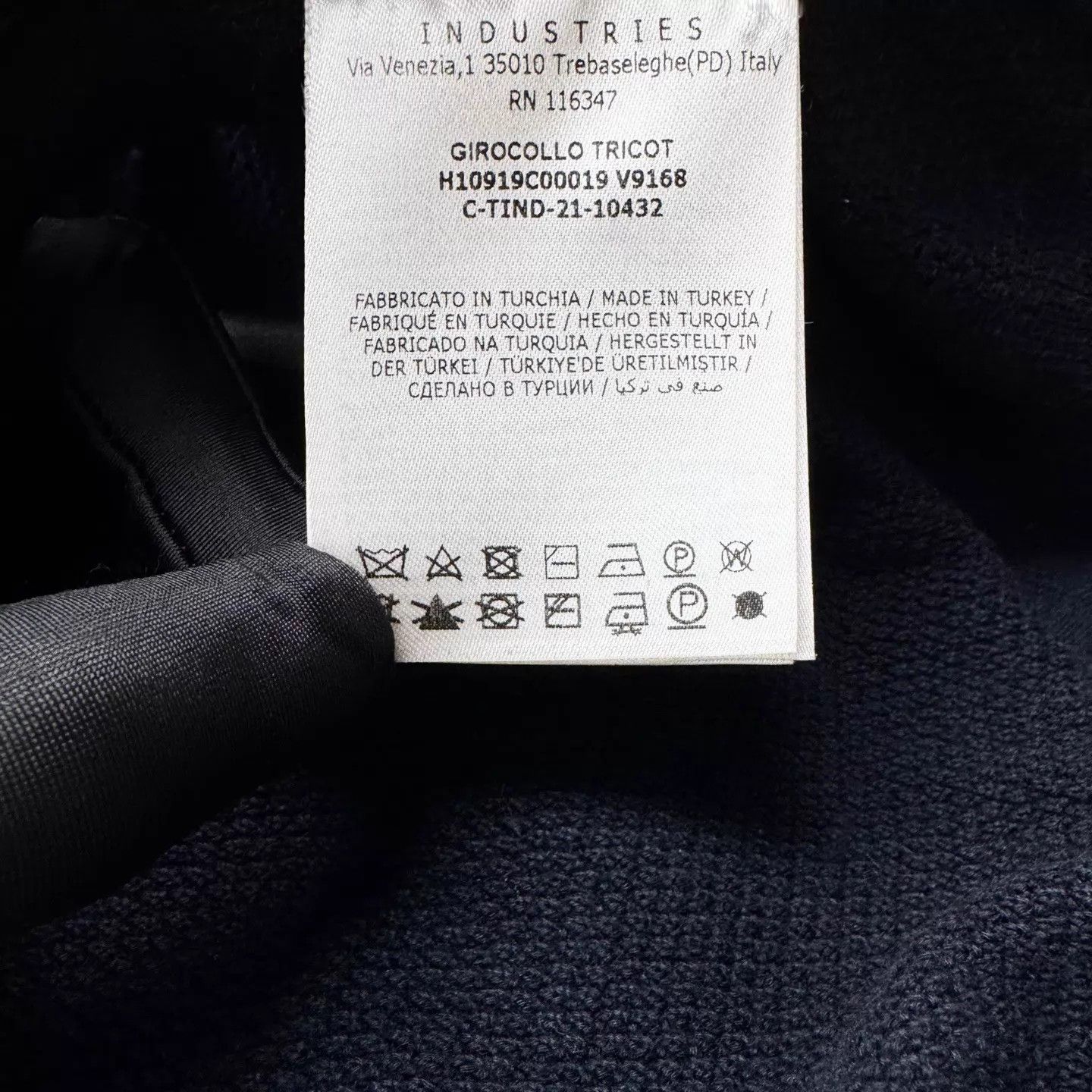 Moncler Moncler Navy Blue Knit Waffle Sleeve Logo Hoodie L Size US L / EU 52-54 / 3 - 4 Thumbnail