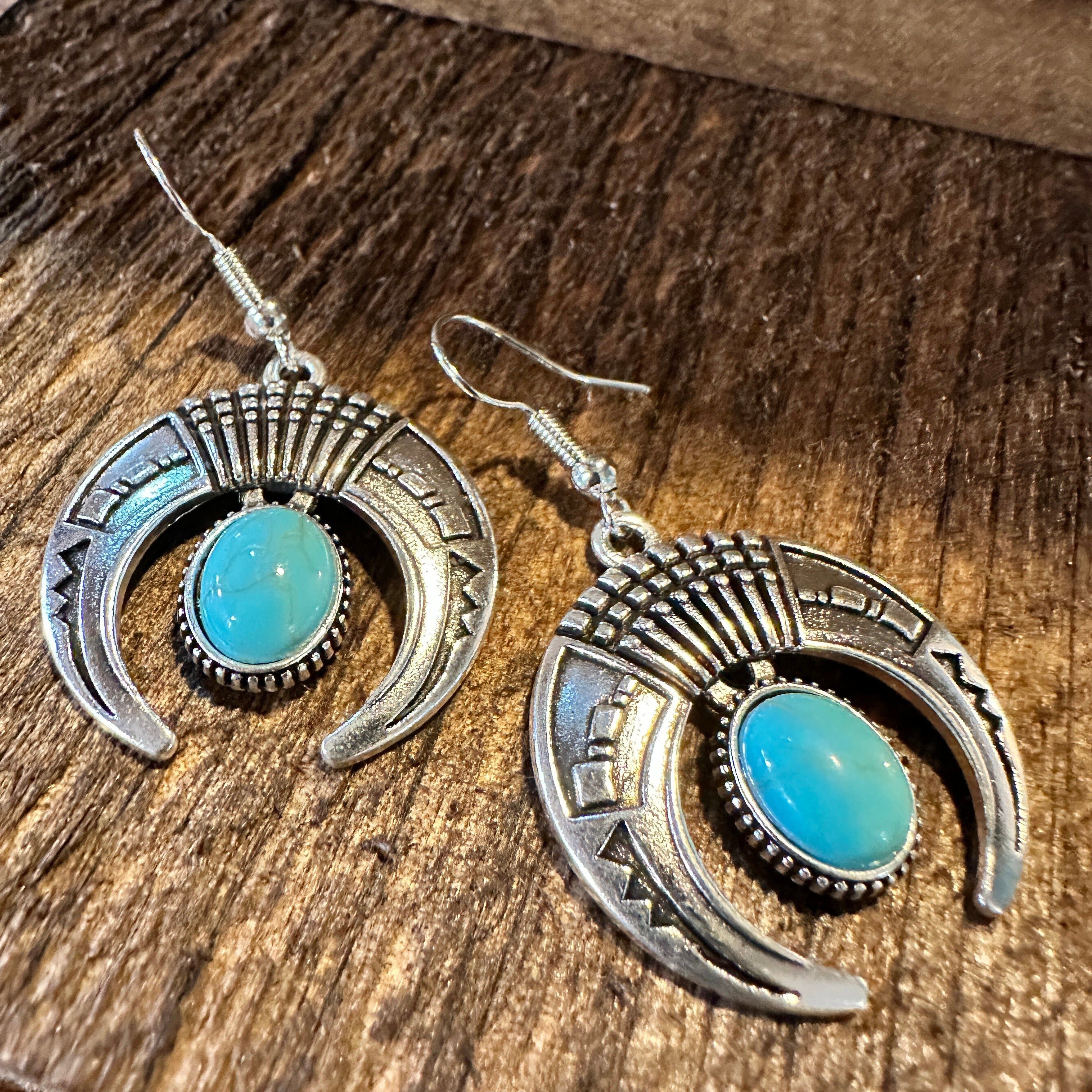 Other Turquoise Stone Bohemian Vintage Squash Droplet Dangle Earri Size ONE SIZE - 5 Thumbnail