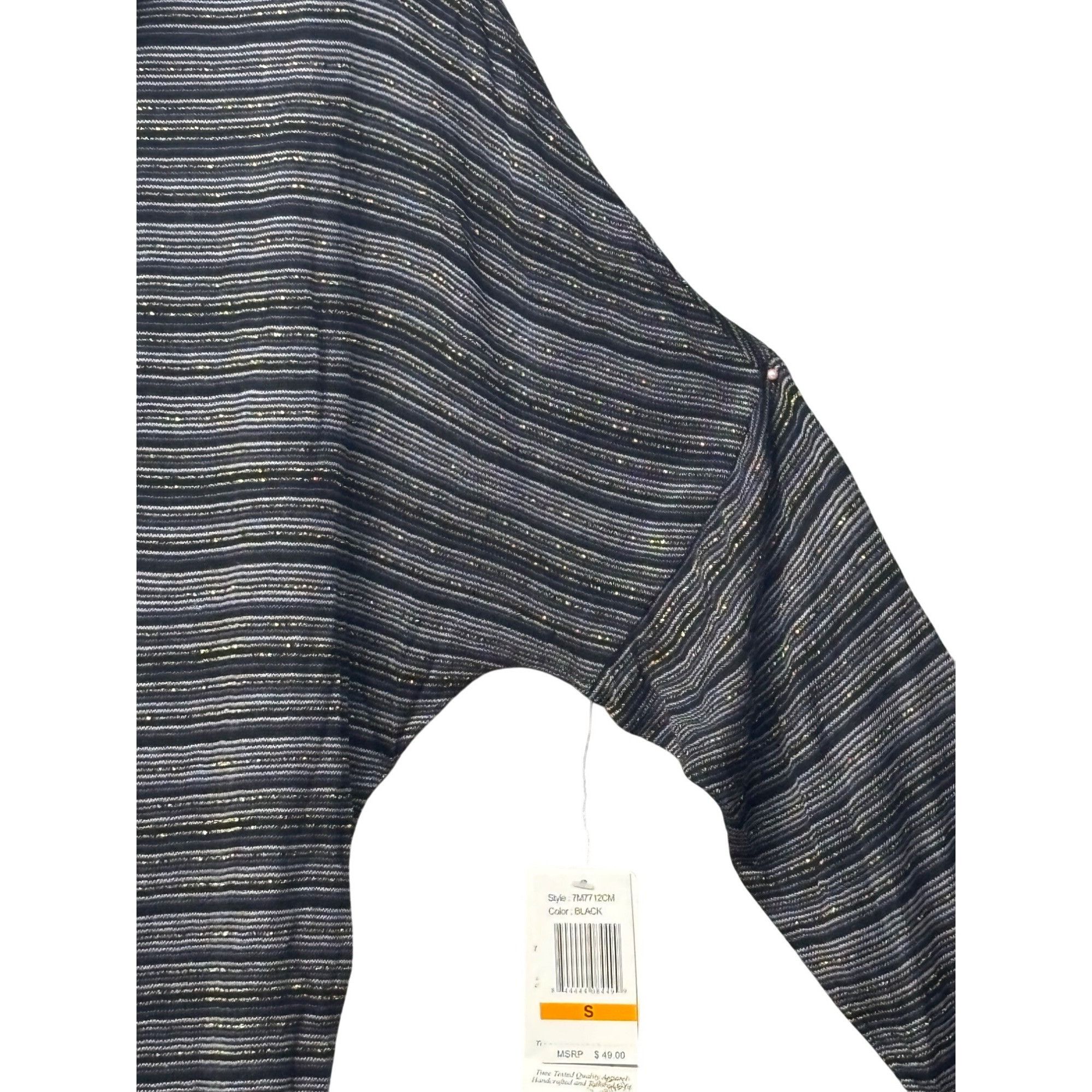 Other Seven7 Women’s Metallic Stripe, Cowl Neck, Dolman Sleeve Top Size M / US 6-8 / IT 42-44 - 3 Thumbnail