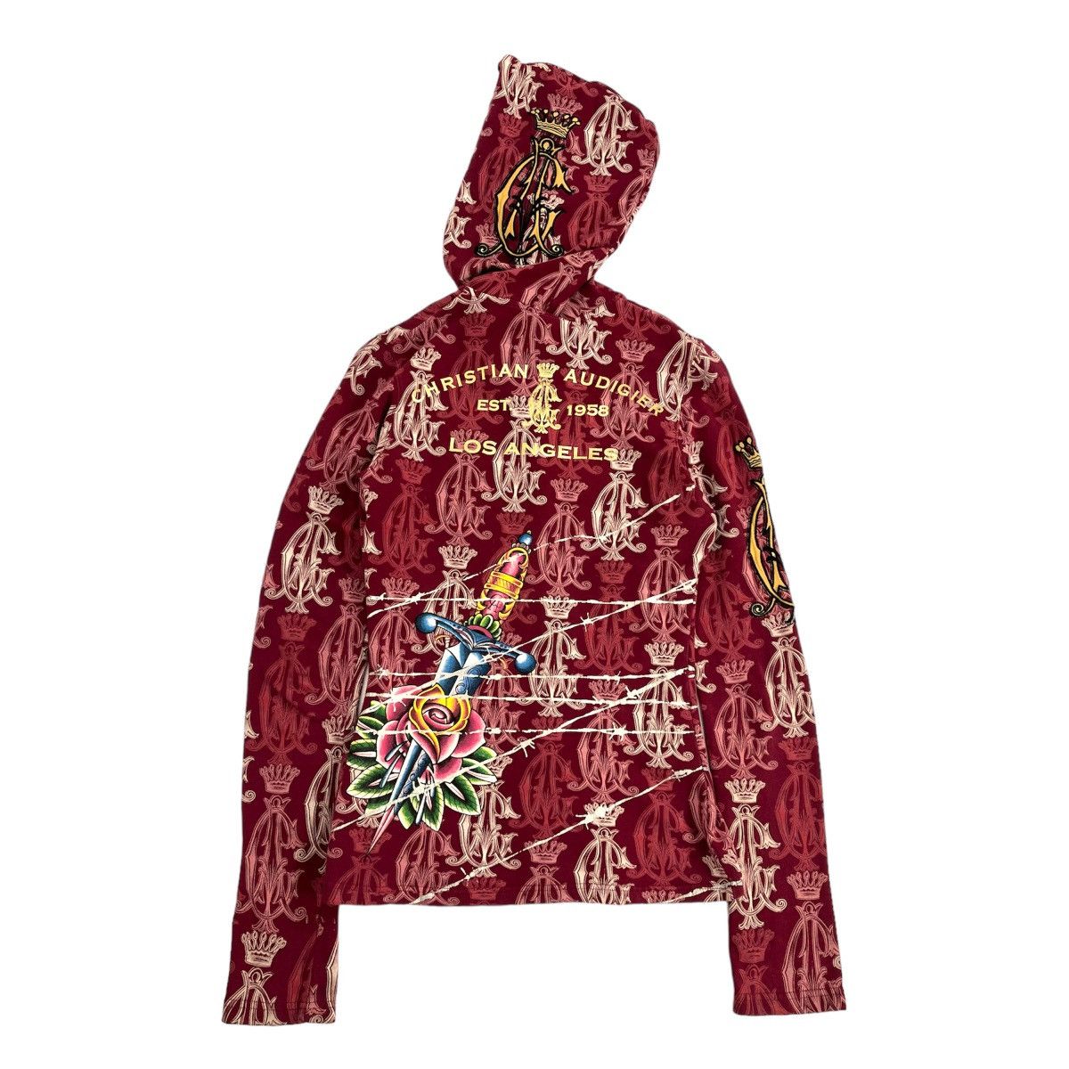 Christian Audigier × Ed Hardy × Vintage Christian Audigier Ed Hardy Full Print Women Zip Hoodie Size S / US 4 / IT 40 - 16 Thumbnail