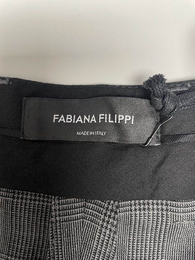 Fabiana Filippi FABIANA FILIPPI Womens Check Wide-Leg Pants Size 27" / US 4 / IT 40 - 9 Thumbnail
