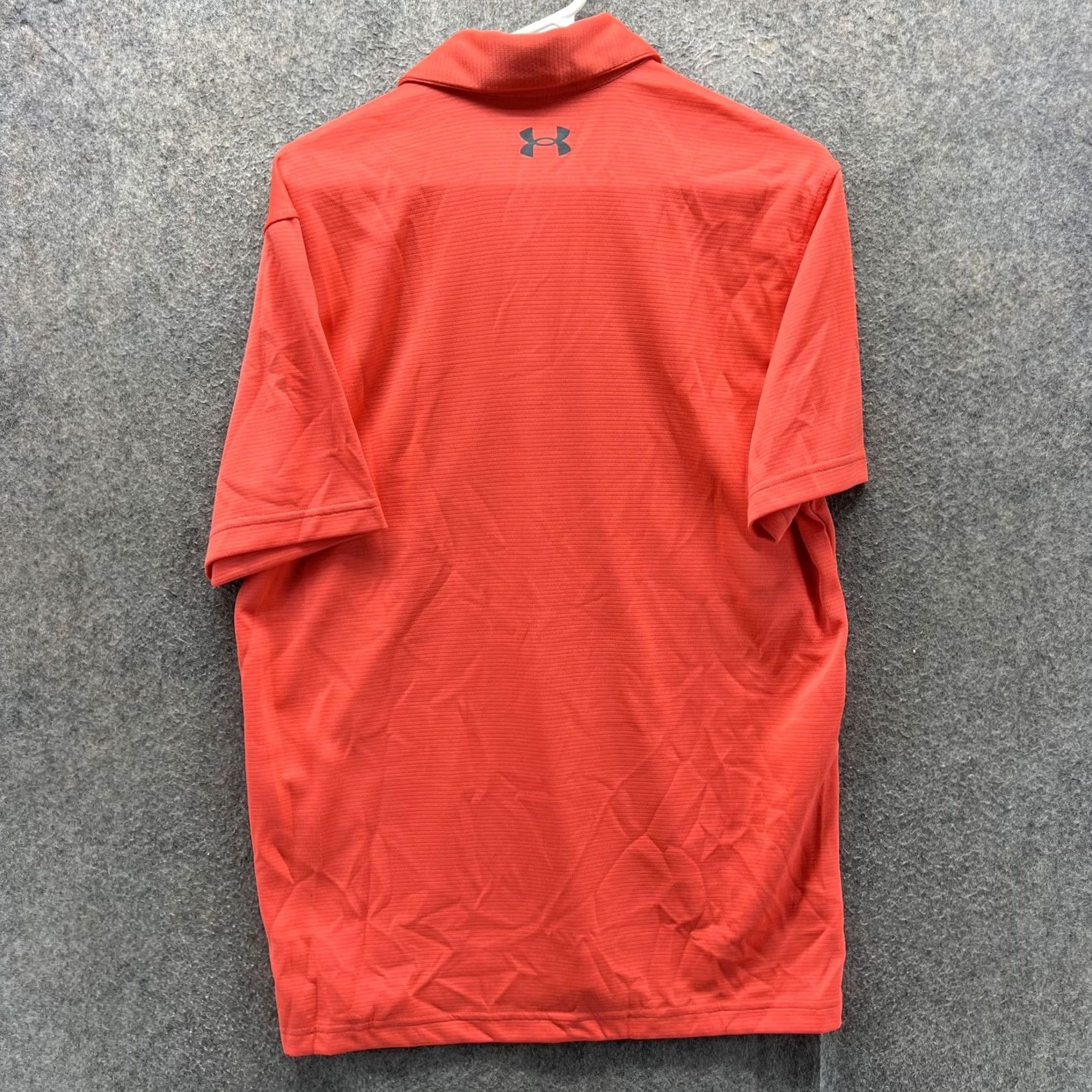 Under Armour Under Armour HeatGear Polo Shirt Mens Medium Orange Solid Golf Performance Size US M / EU 48-50 / 2 - 7 Thumbnail